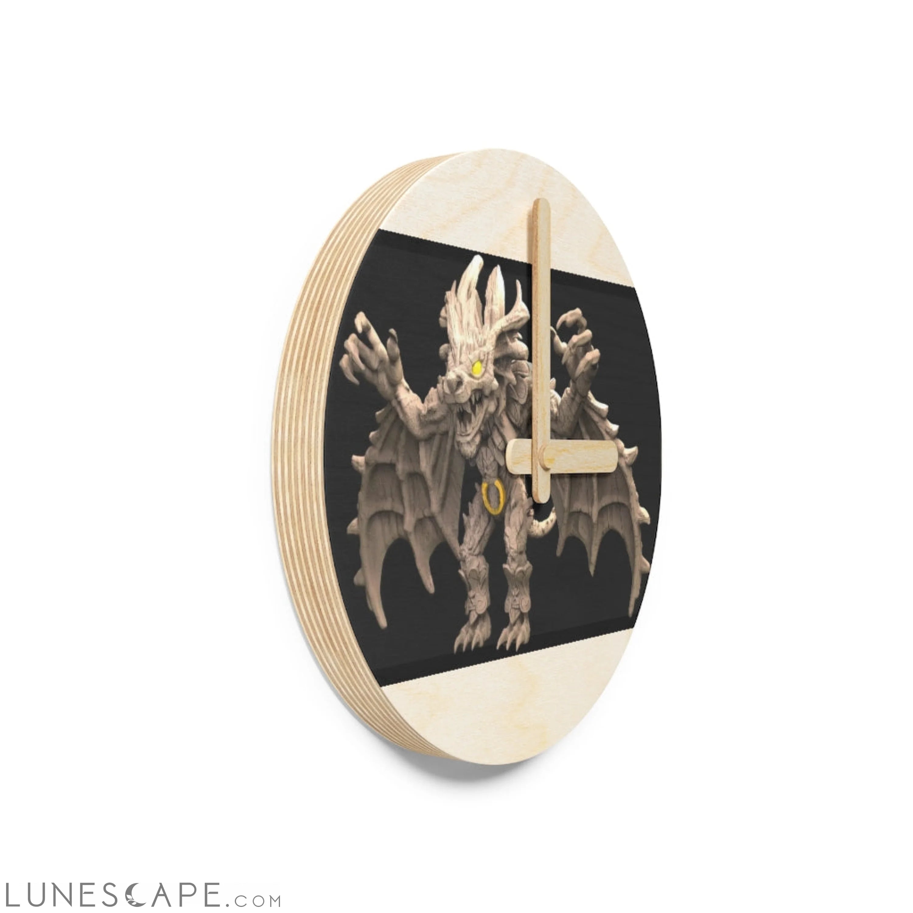 Rock Creature Wooden Wall Clock LUNESCAPE