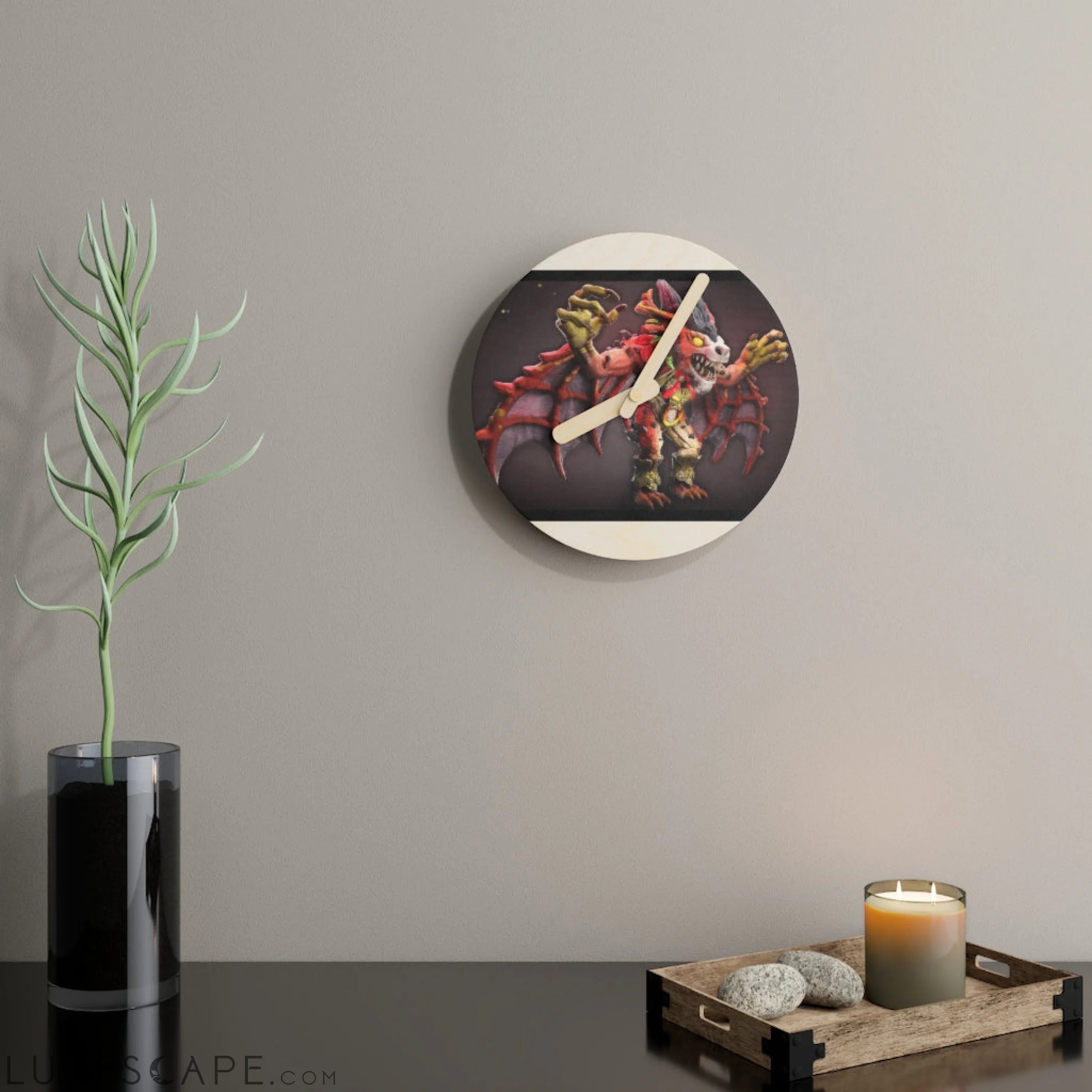 Rock Creature Wooden Wall Clock LUNESCAPE