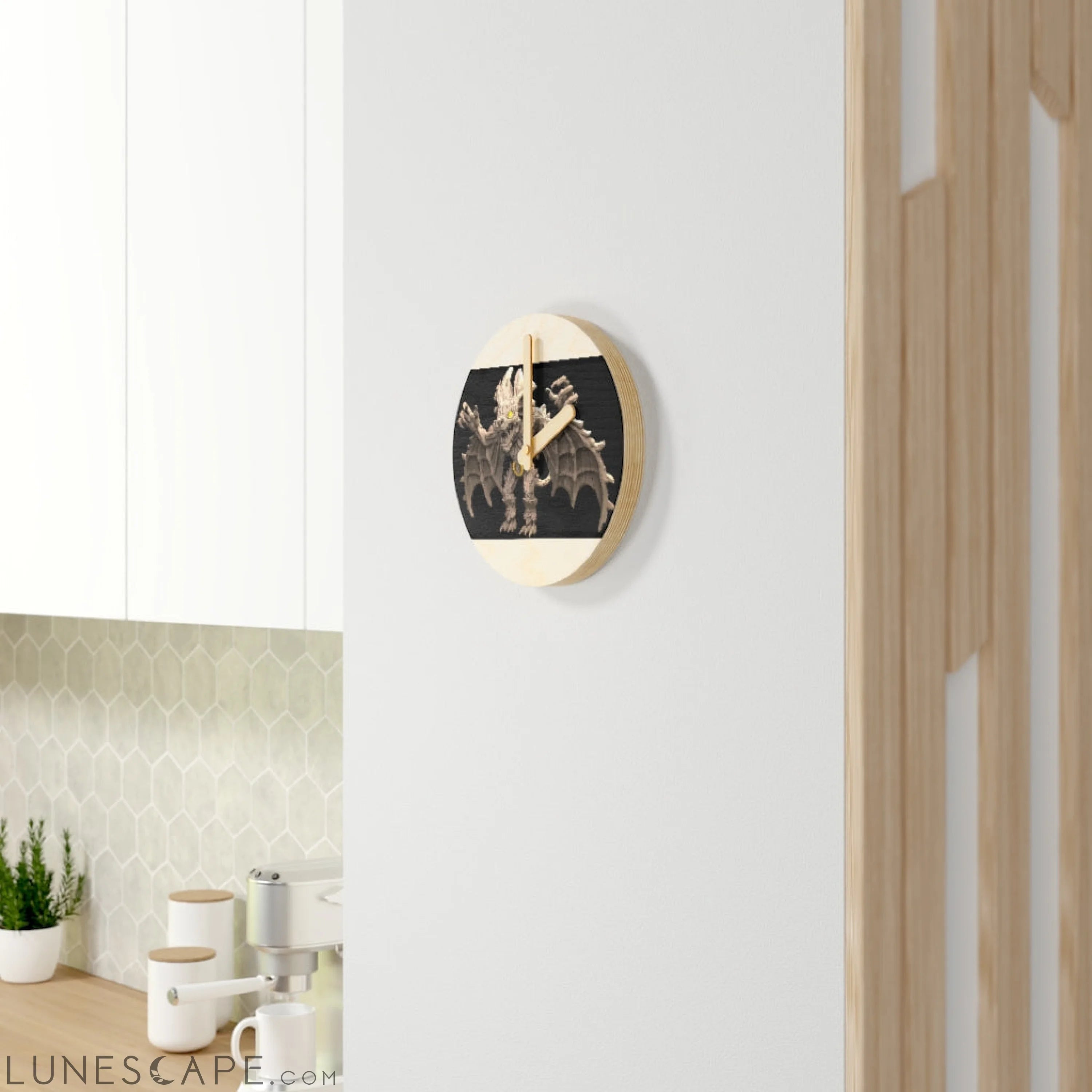 Rock Creature Wooden Wall Clock LUNESCAPE