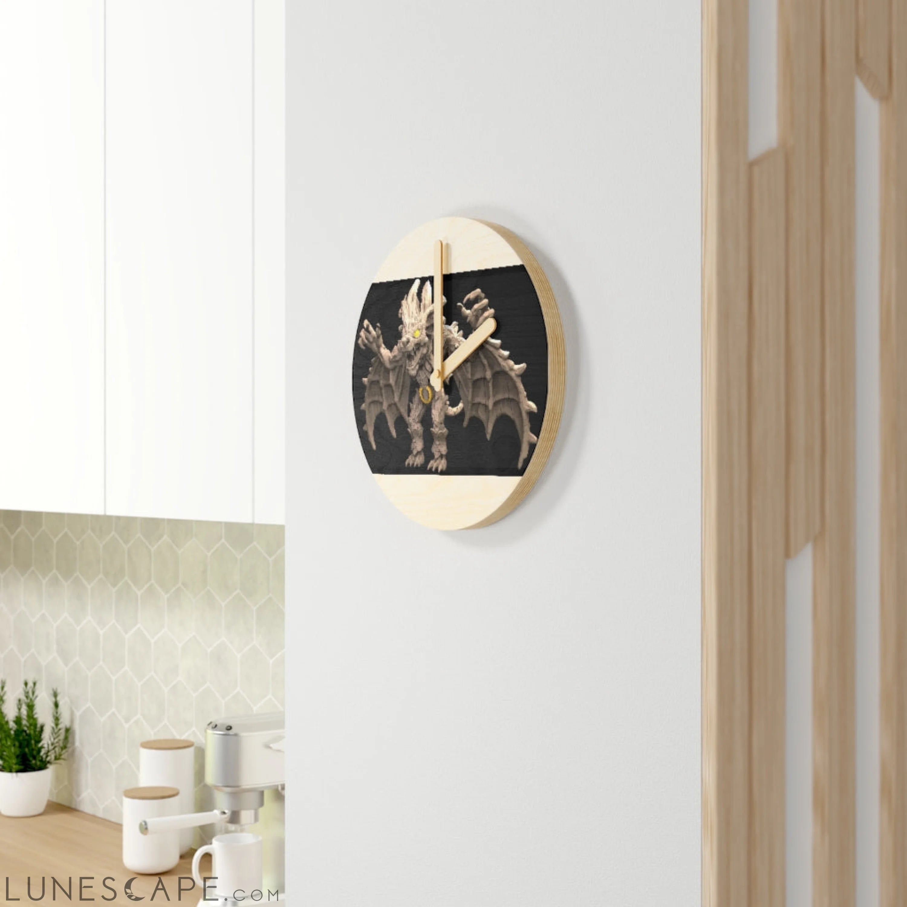 Rock Creature Wooden Wall Clock LUNESCAPE