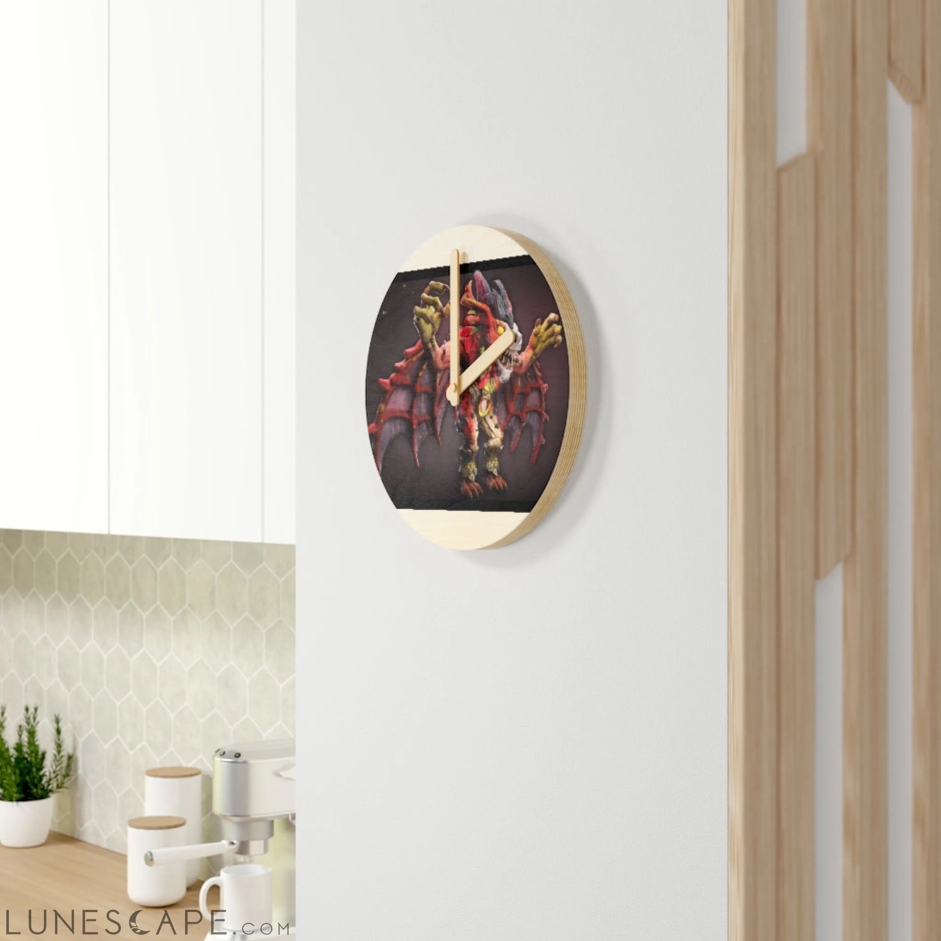 Rock Creature Wooden Wall Clock LUNESCAPE