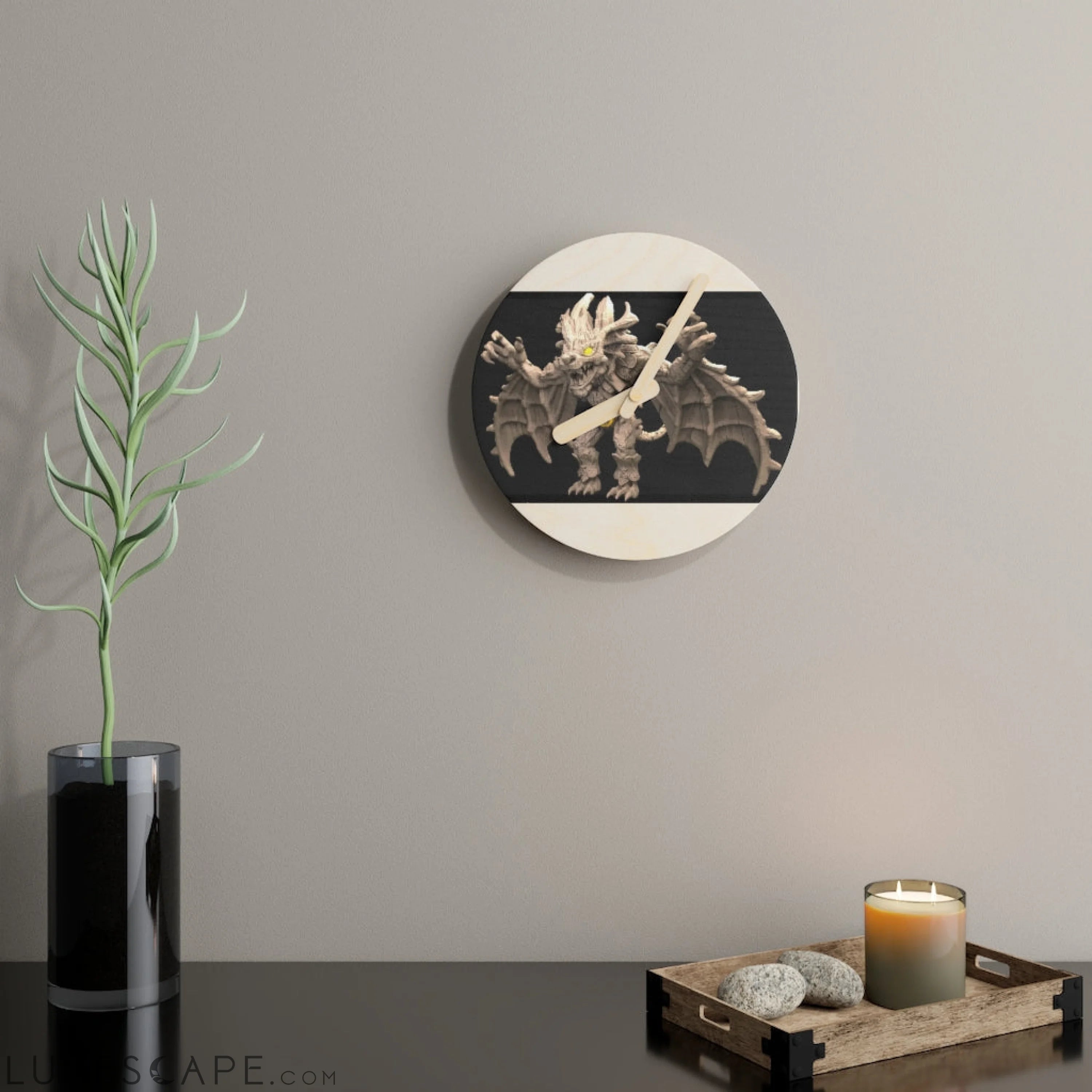 Rock Creature Wooden Wall Clock LUNESCAPE