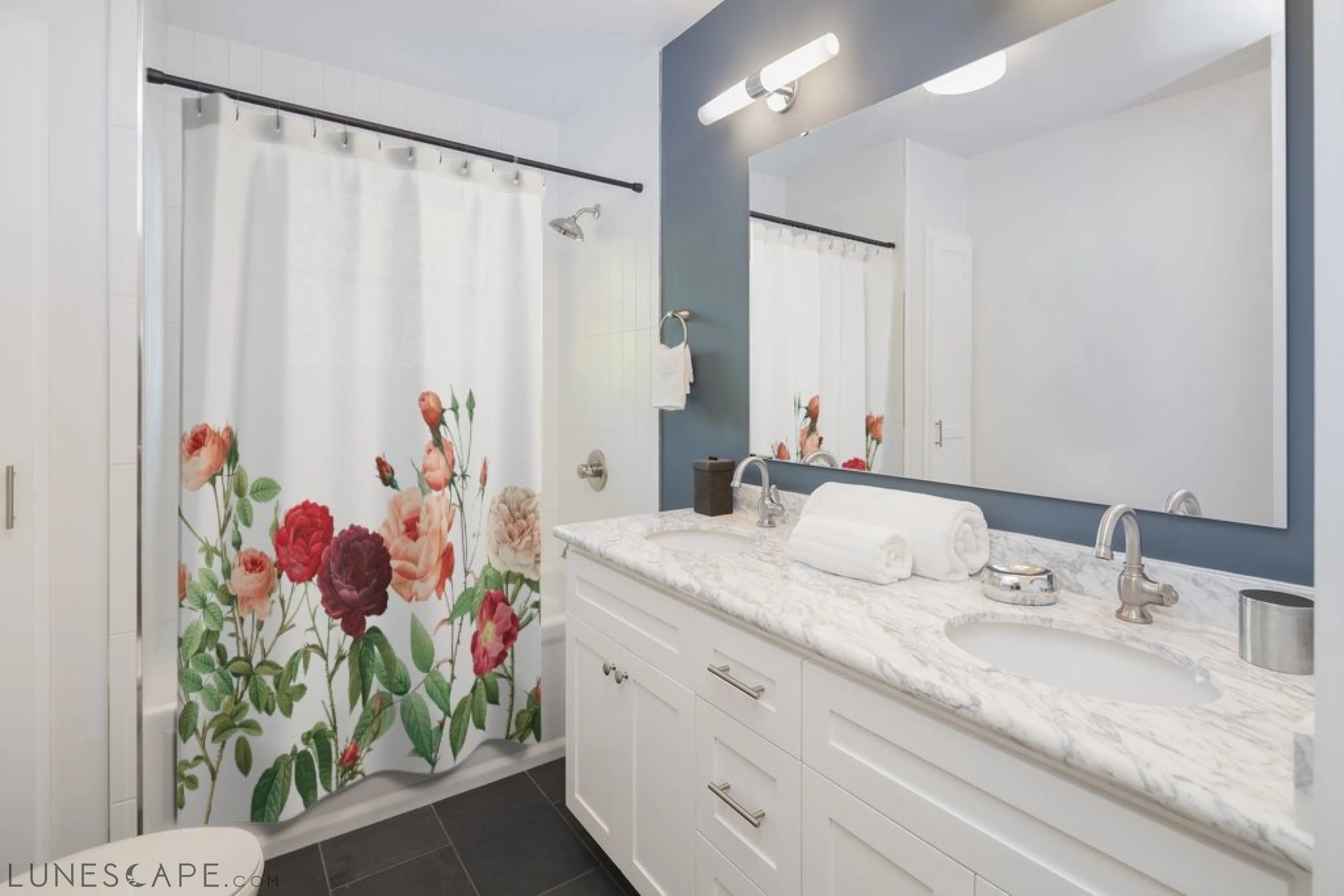 Rose Garden Shower Curtains Home Decor LUNESCAPE