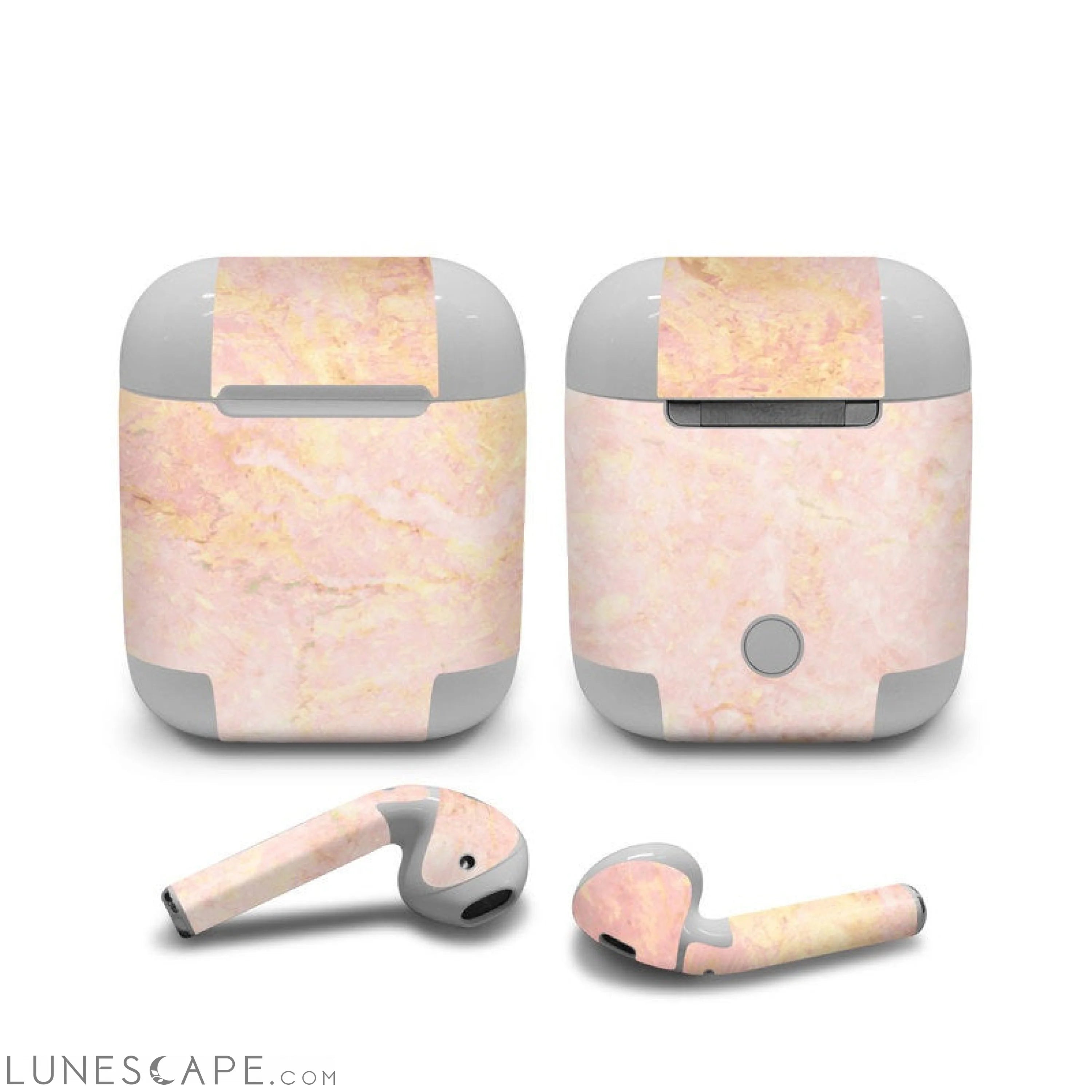 ROSE-MARBLE Apple Air Pods Skin - Rose Gold Marble LUNESCAPE