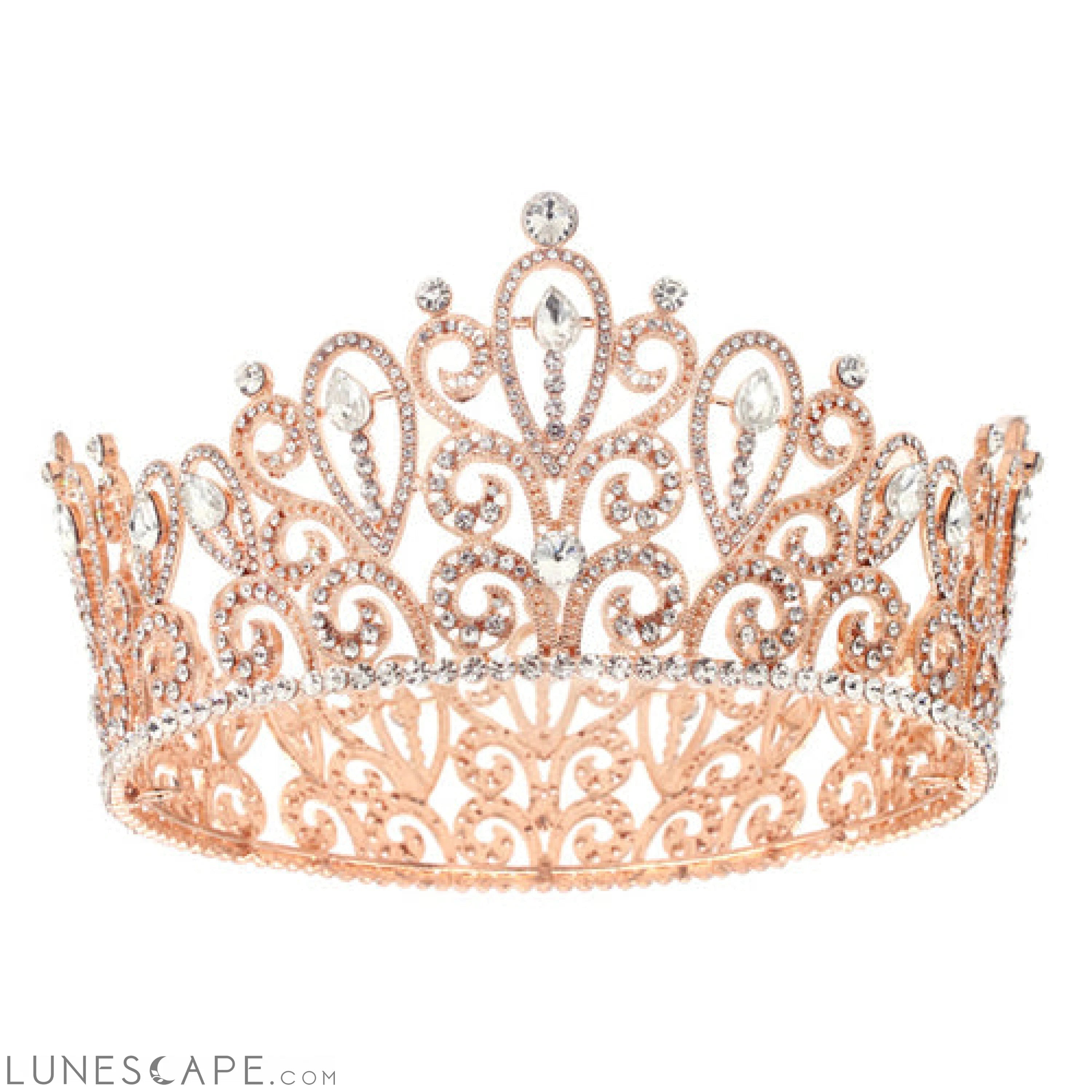 Royal Elegance Rhinestone Tiara LUNESCAPE