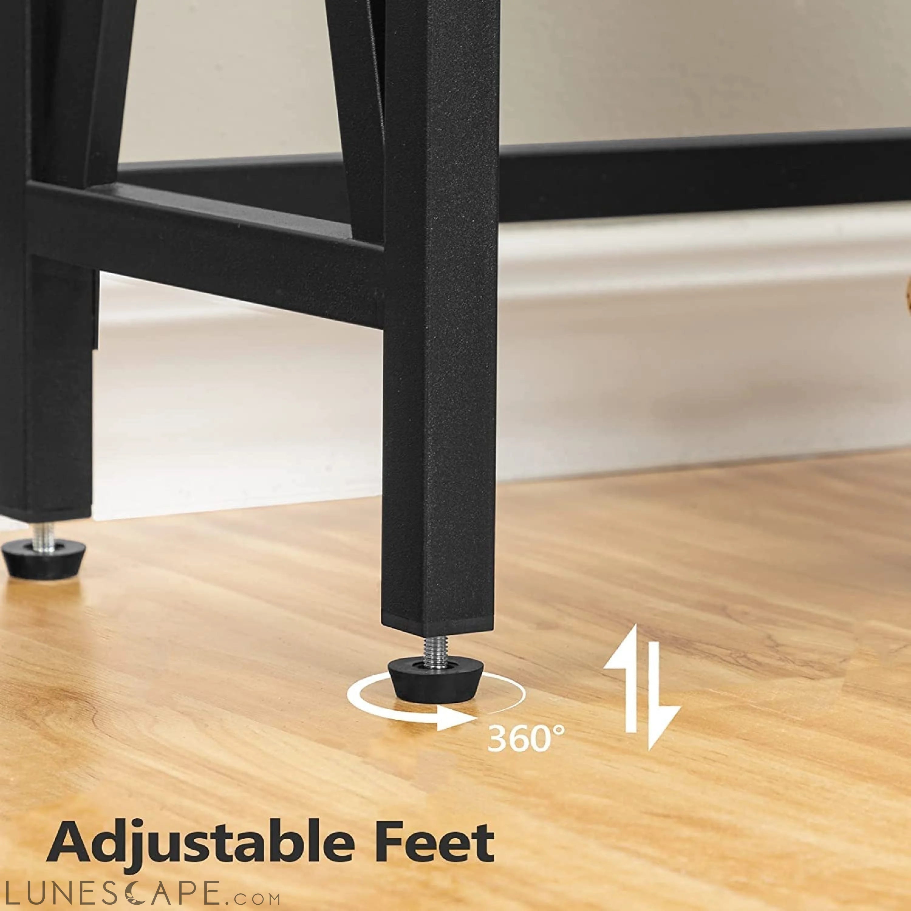 Rustic Brown Sofa Table with Power Outlet LUNESCAPE