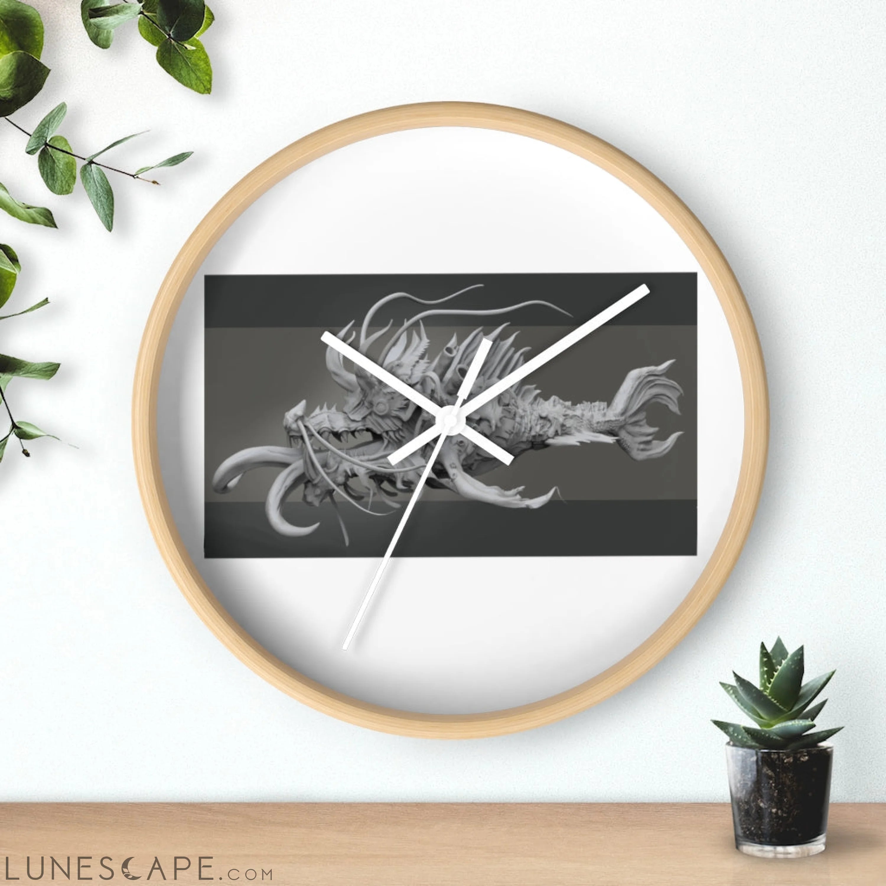 Ryuuk The Fish Dragon God Wall clock LUNESCAPE