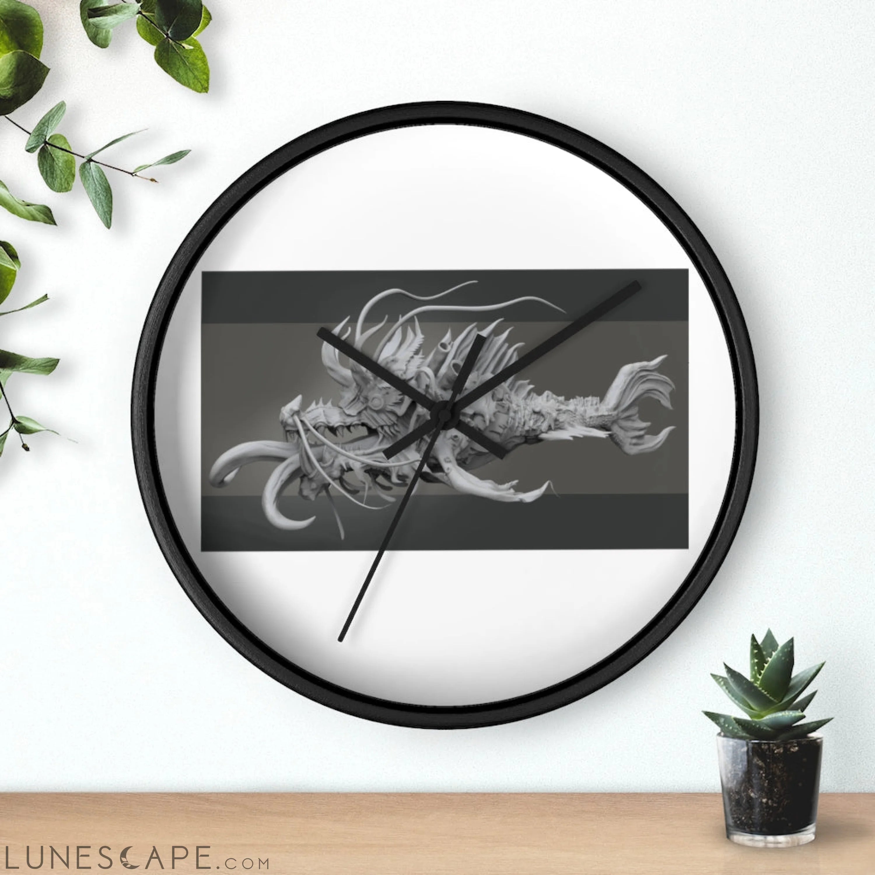 Ryuuk The Fish Dragon God Wall clock LUNESCAPE