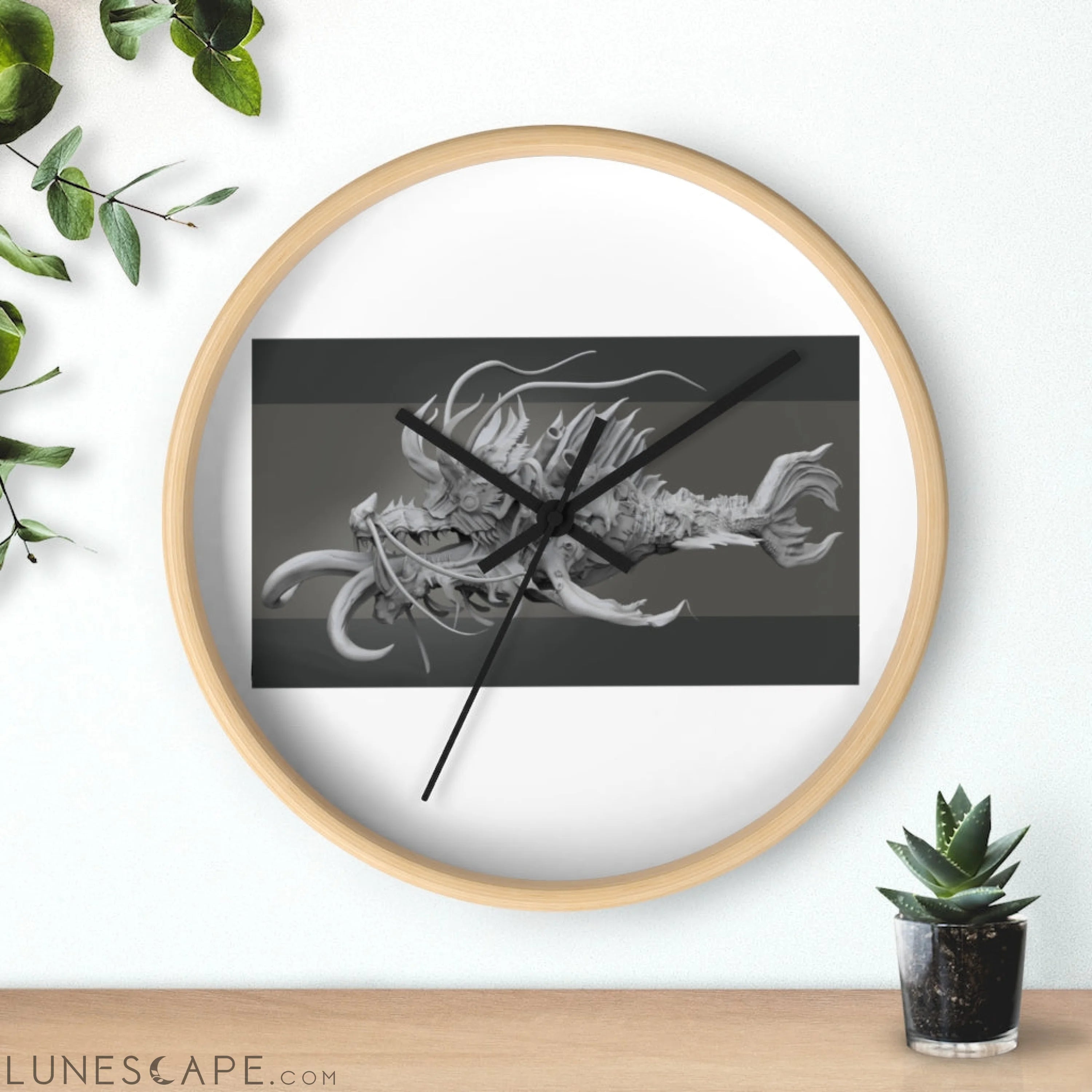 Ryuuk The Fish Dragon God Wall clock LUNESCAPE