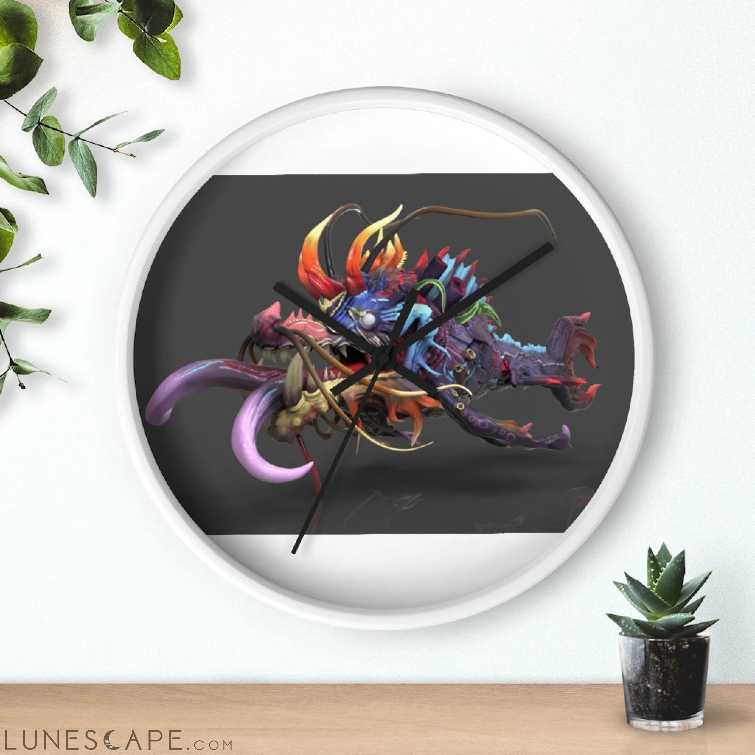 Ryuuk the Fish Dragon God Wall clock LUNESCAPE