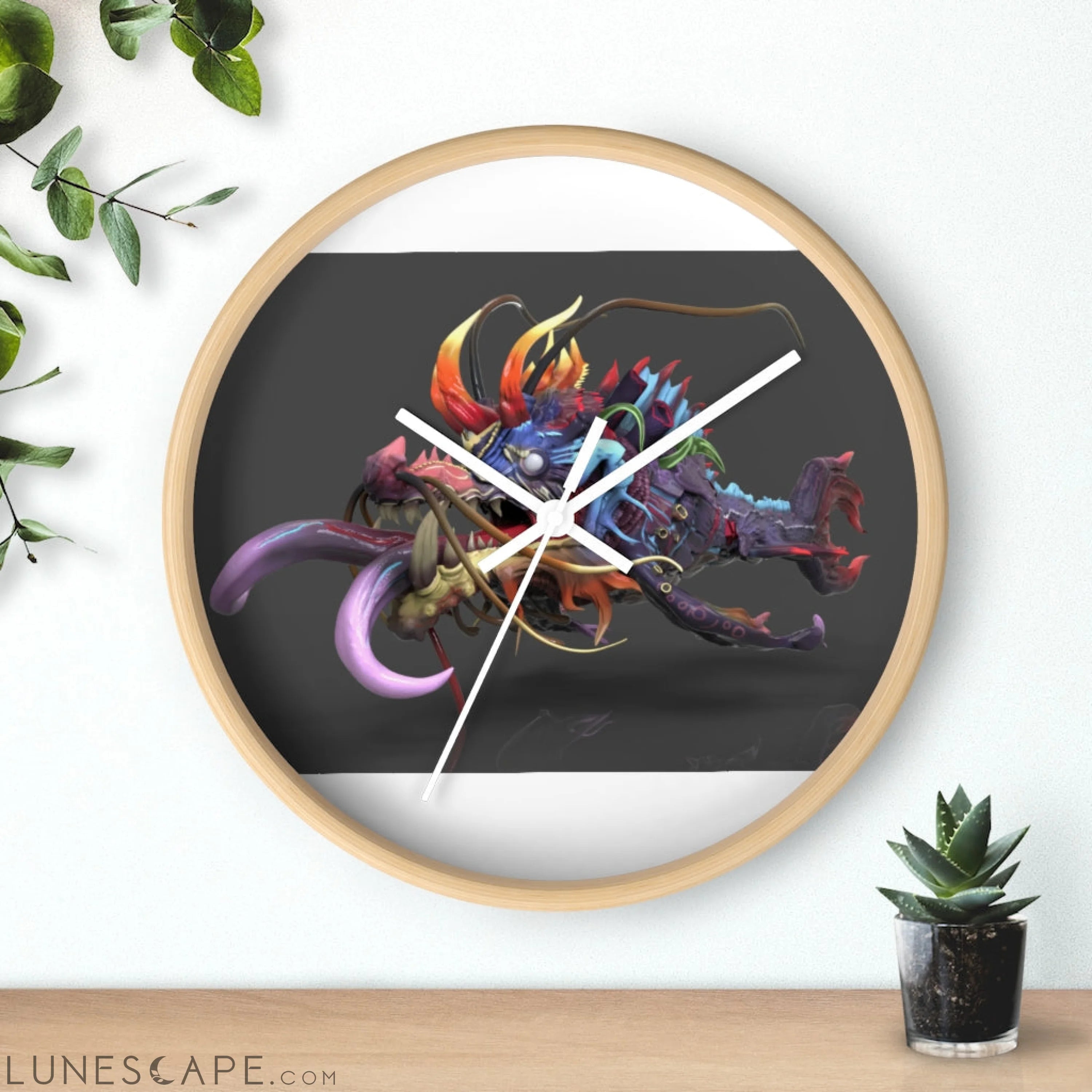 Ryuuk the Fish Dragon God Wall clock LUNESCAPE