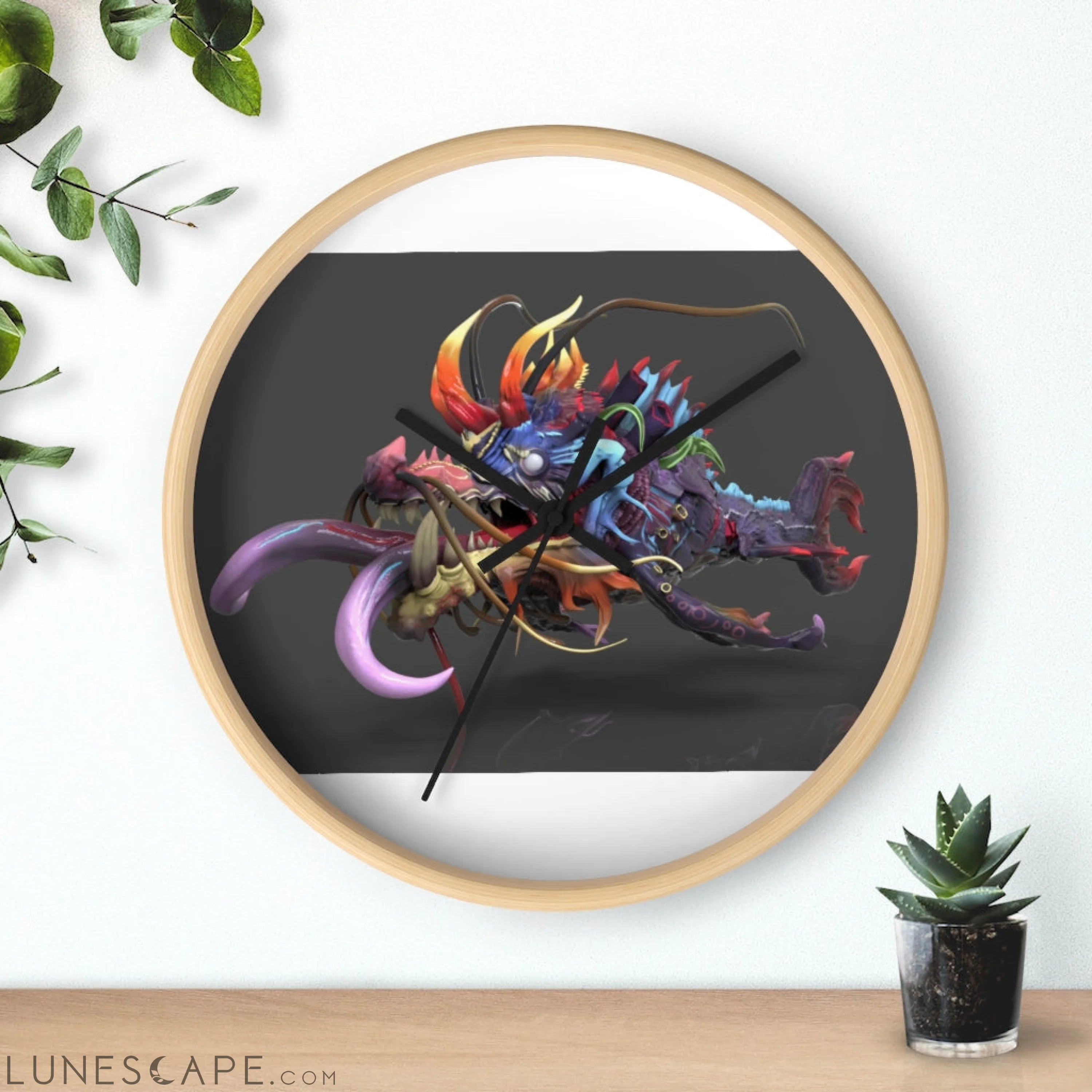 Ryuuk the Fish Dragon God Wall clock LUNESCAPE