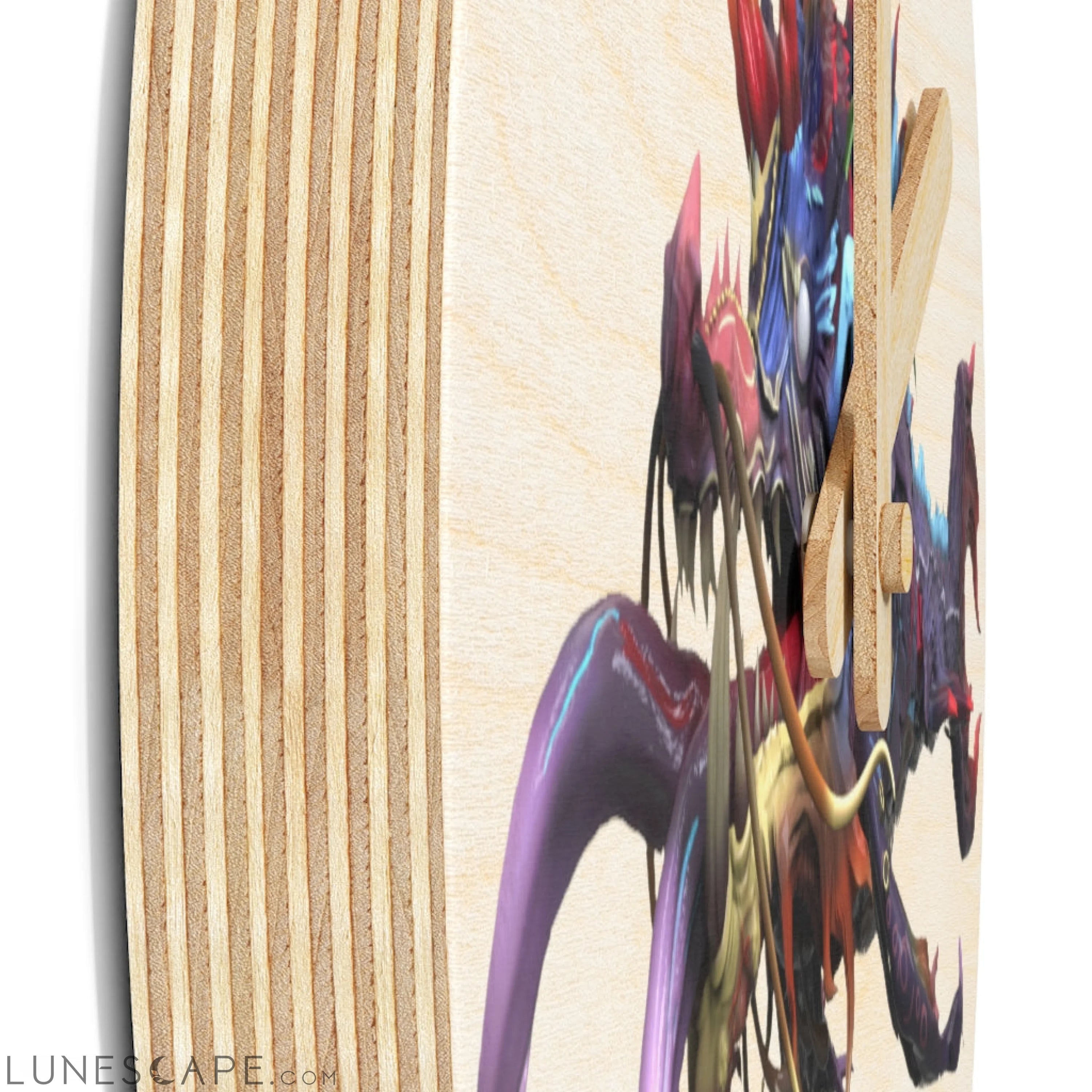 Ryuuk the Fish Dragon God Wooden Wall Clock LUNESCAPE