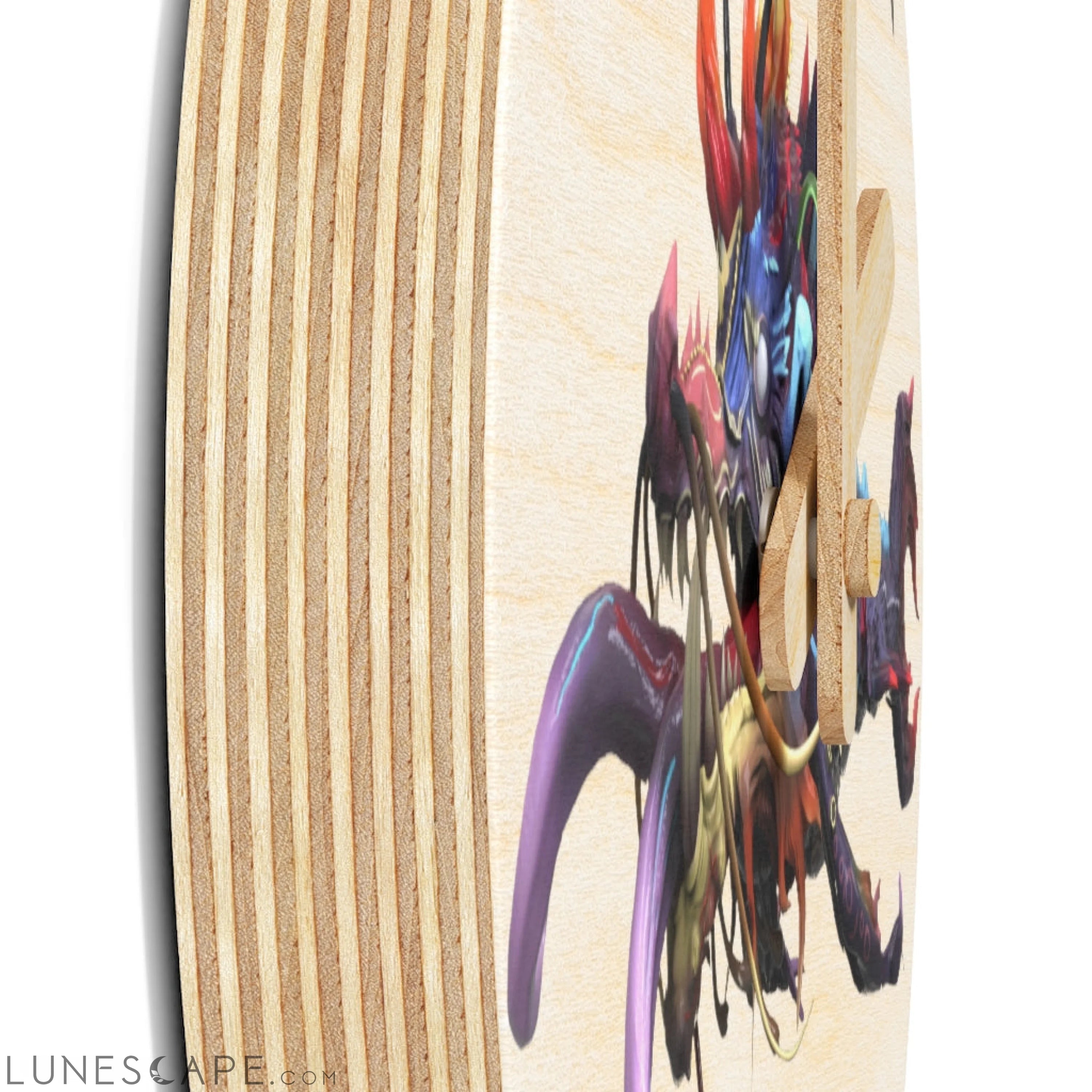 Ryuuk the Fish Dragon God Wooden Wall Clock LUNESCAPE