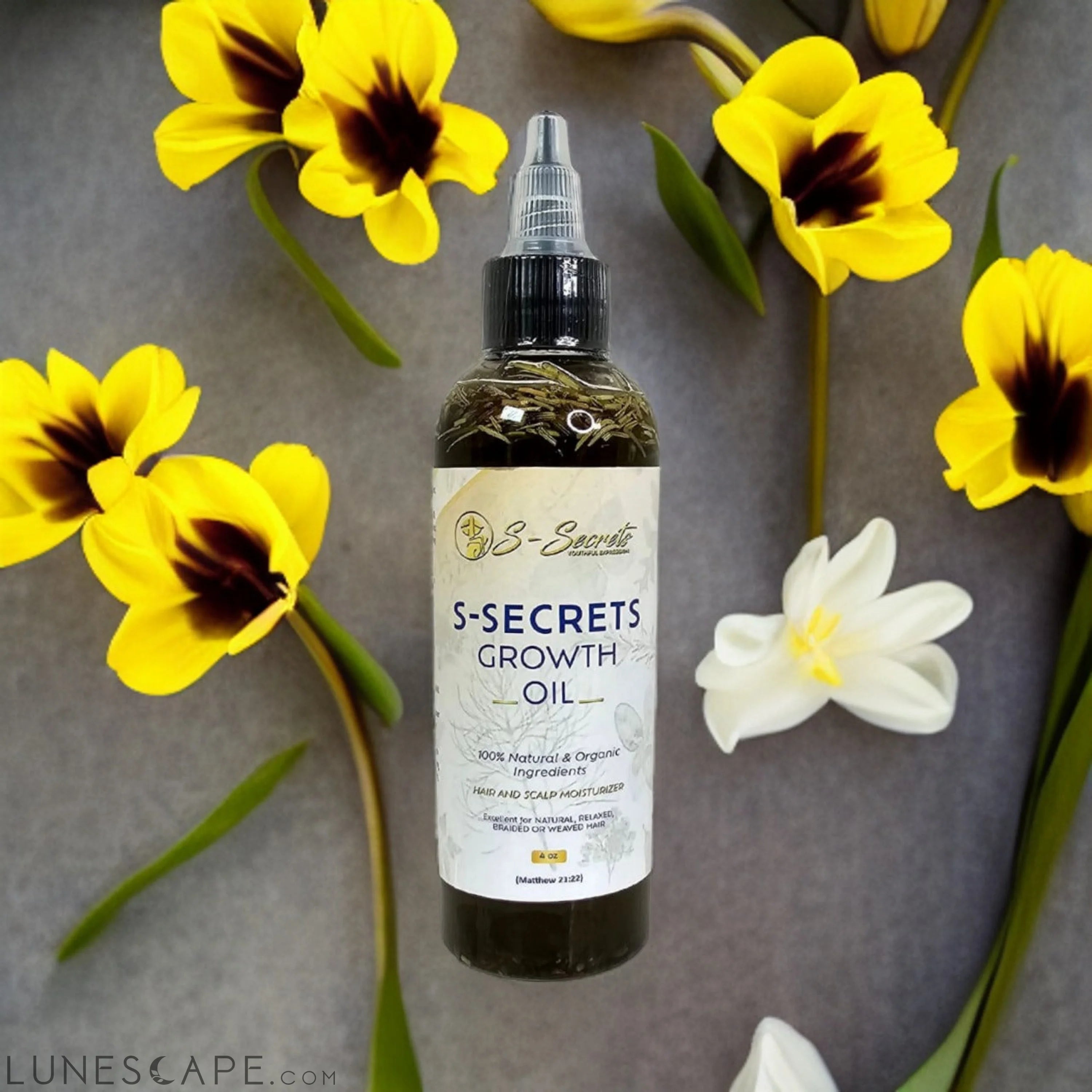 S-Secrets Hair Growth Oil 2oz, Herbs, Biotin, essential oils For All LUNESCAPE