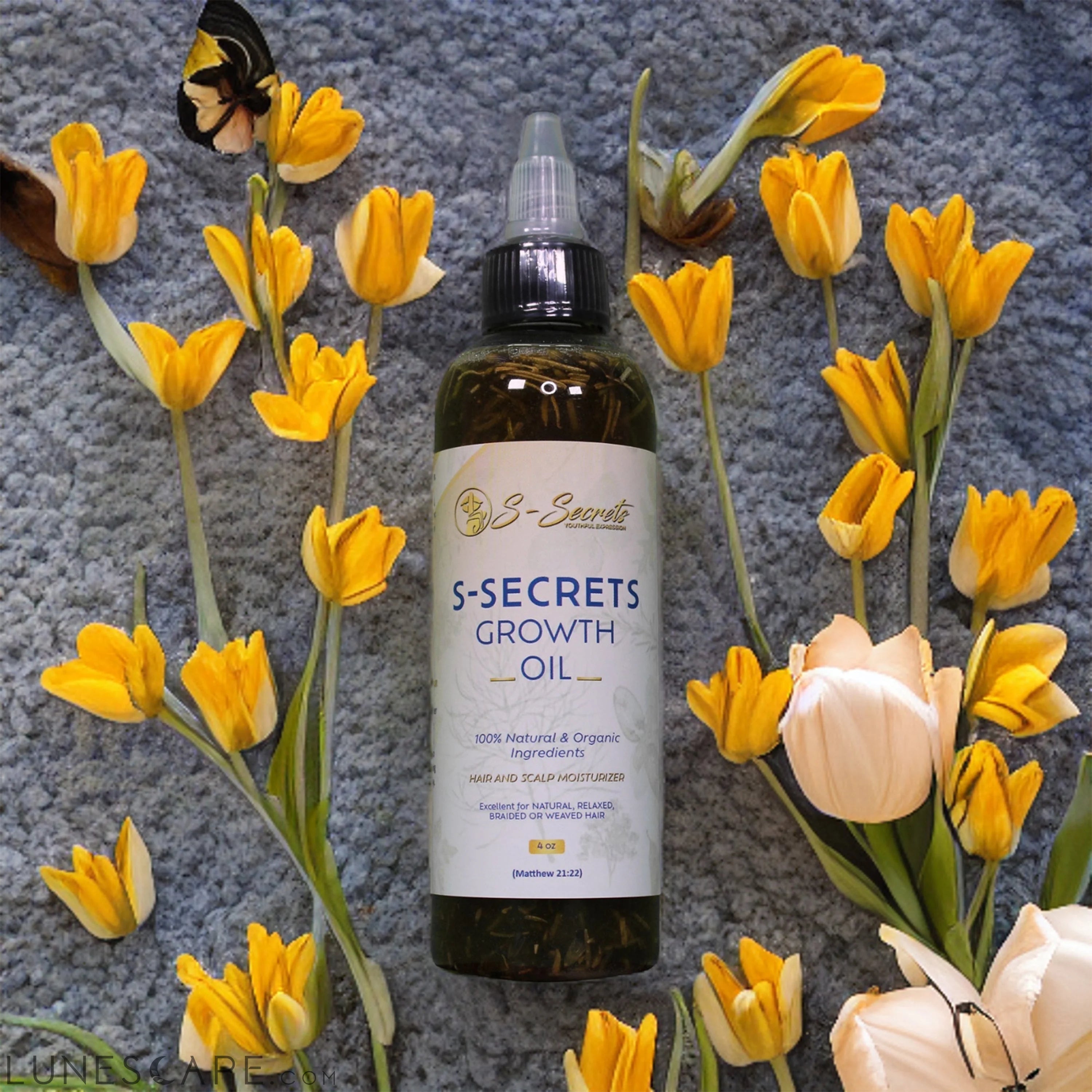 S-Secrets Hair Growth Oil 4oz, Herbs, Biotin, essential oils For All LUNESCAPE