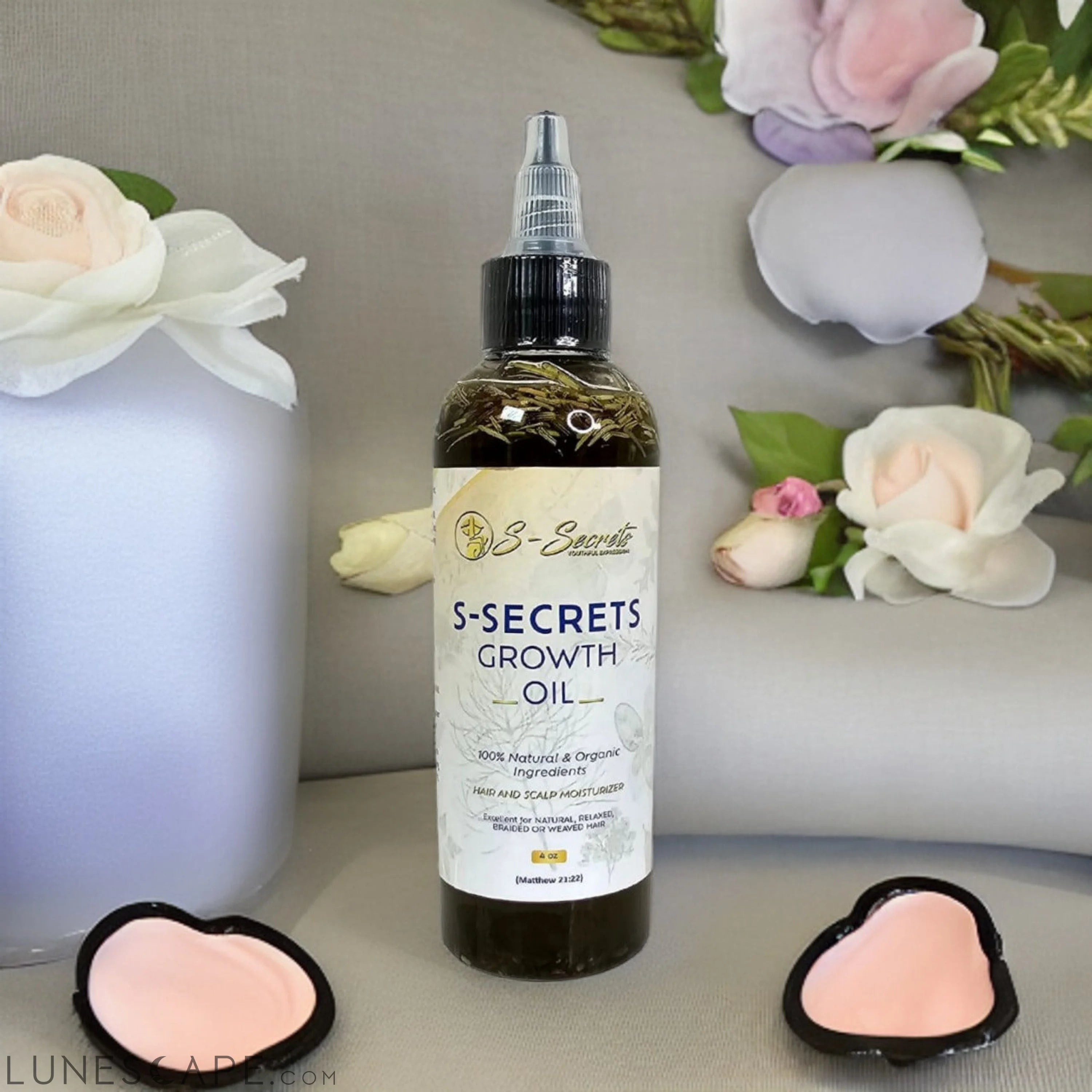 S-Secrets Hair Growth Oil 4oz, Herbs, Biotin, essential oils For All LUNESCAPE