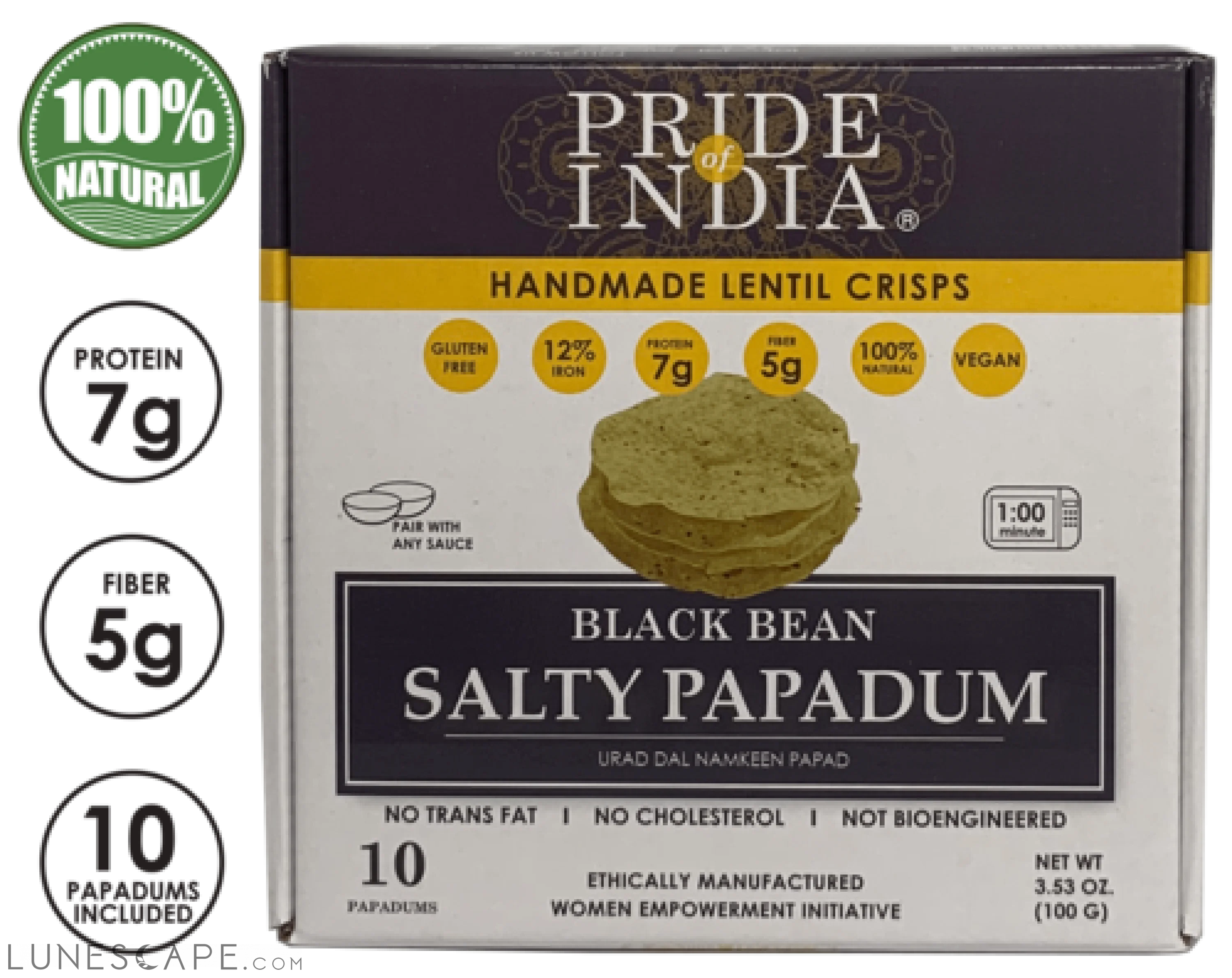 Salty Black Bean Namkeen Papadum Lentil Crisp LUNESCAPE