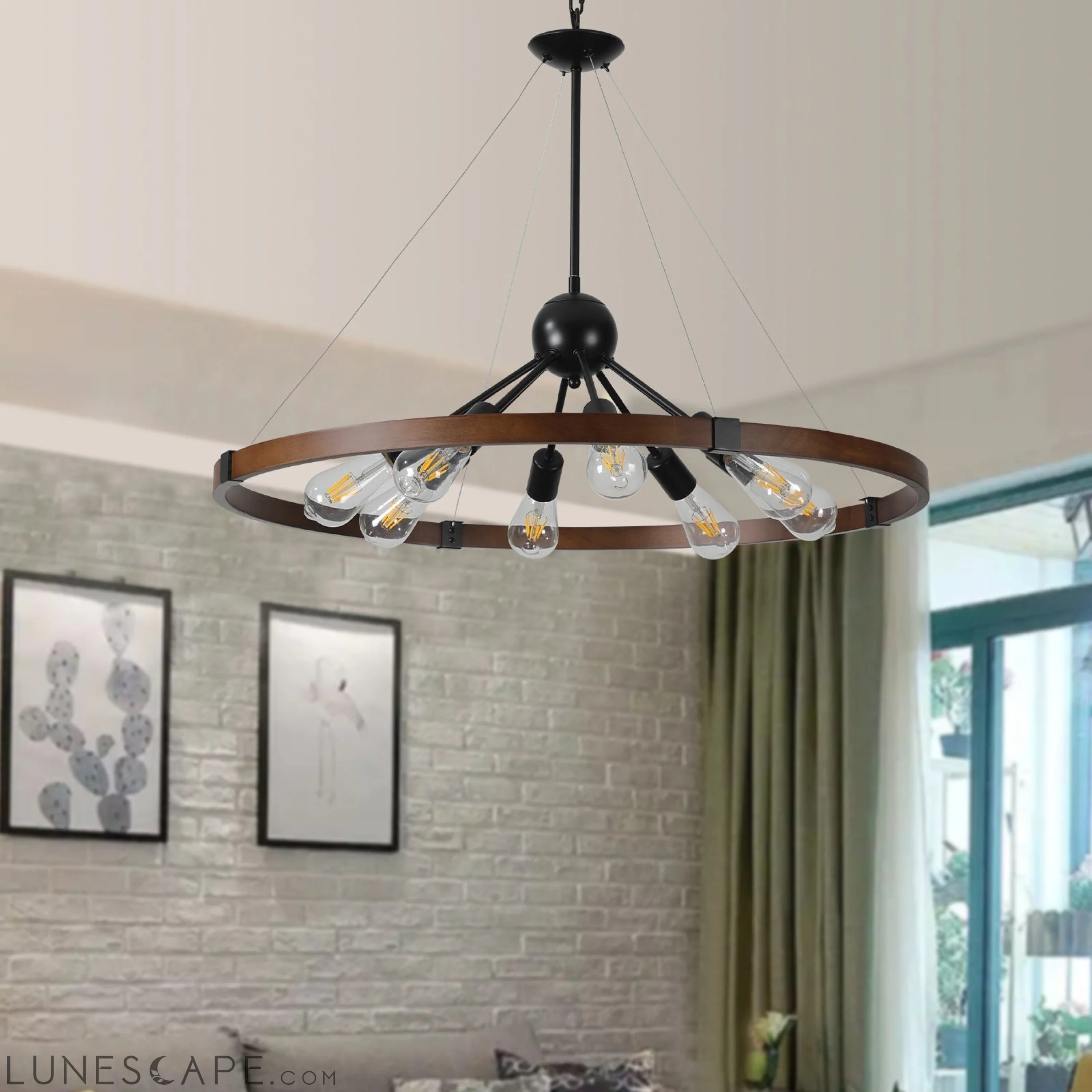 (Same as W1340111208/L1012) 8-Light Retro Farmhouse Chandelier For LUNESCAPE