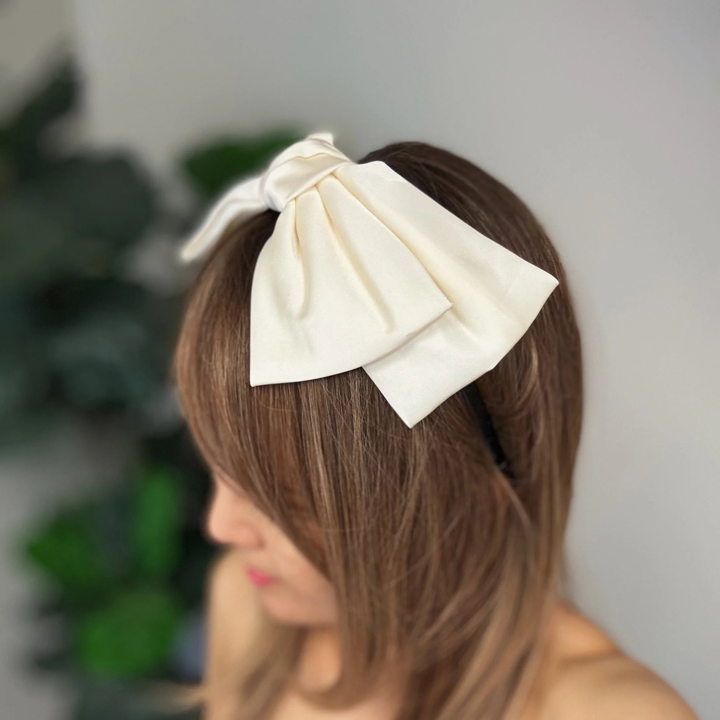 Satin Bow Crown Headband LUNESCAPE
