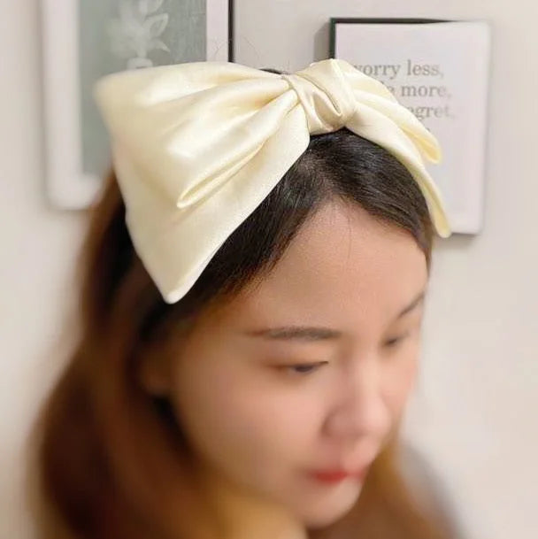 Satin Bow Crown Headband LUNESCAPE