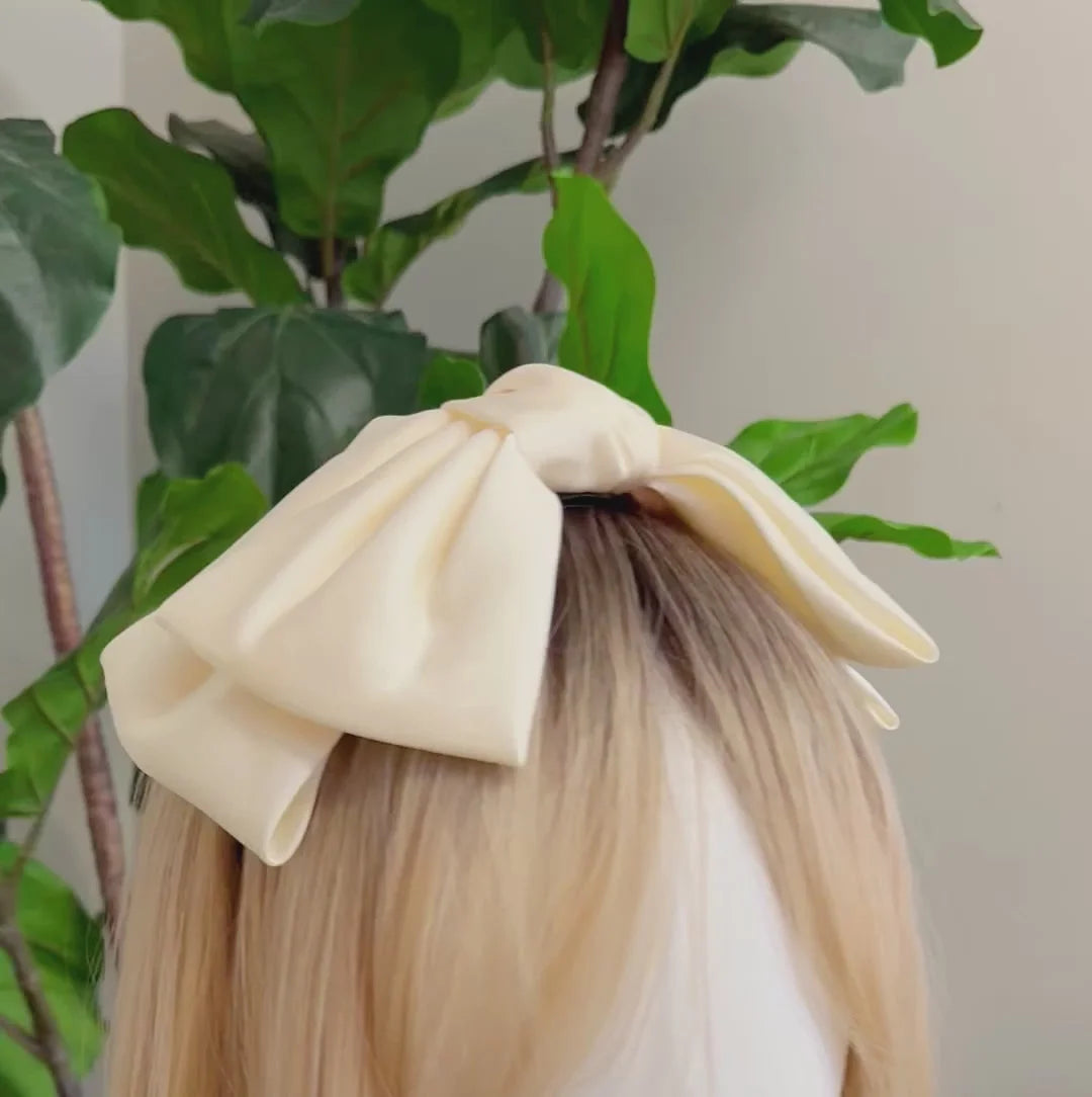 Satin Bow Crown Headband LUNESCAPE