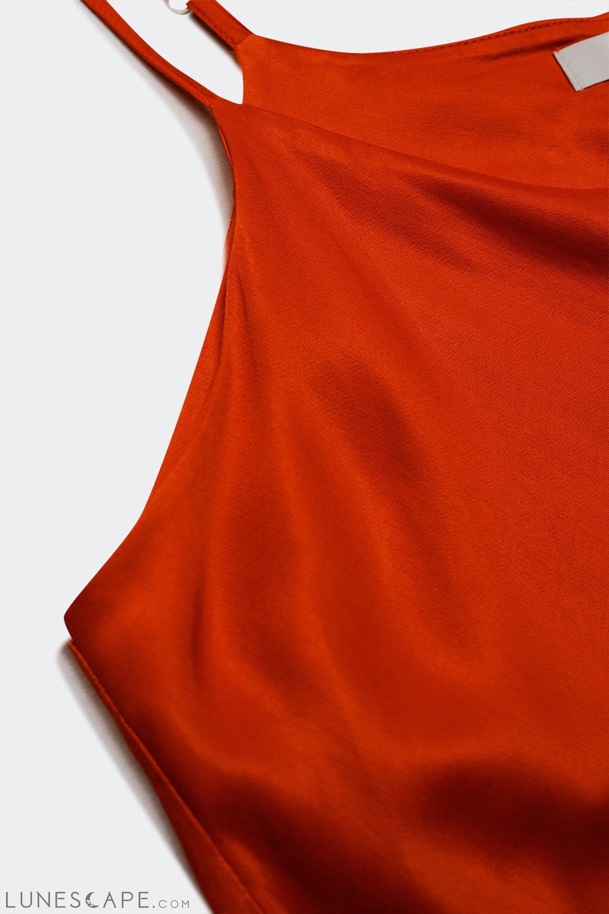 Satin Cowl Neck Cami Maxi Dress in Orange LUNESCAPE