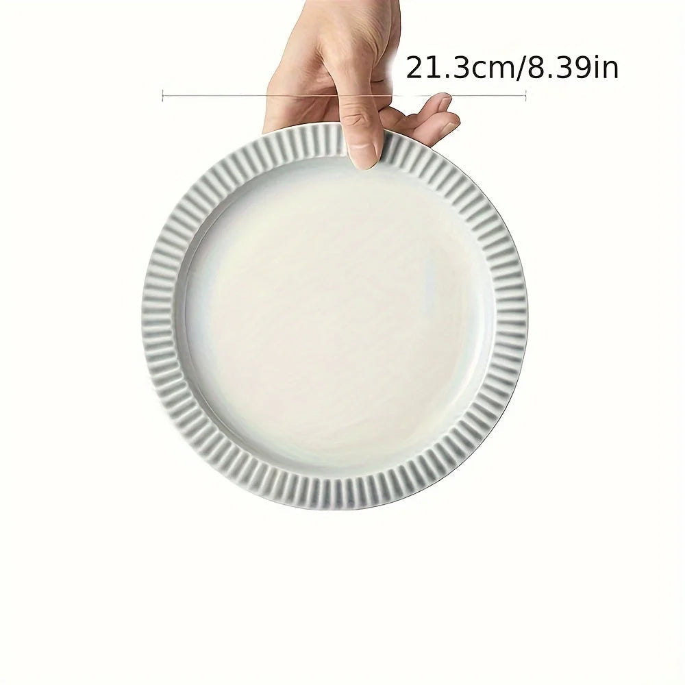 ScandinavianInspired Round Ceramic Dinner Plate Stylish Design LUNESCAPE