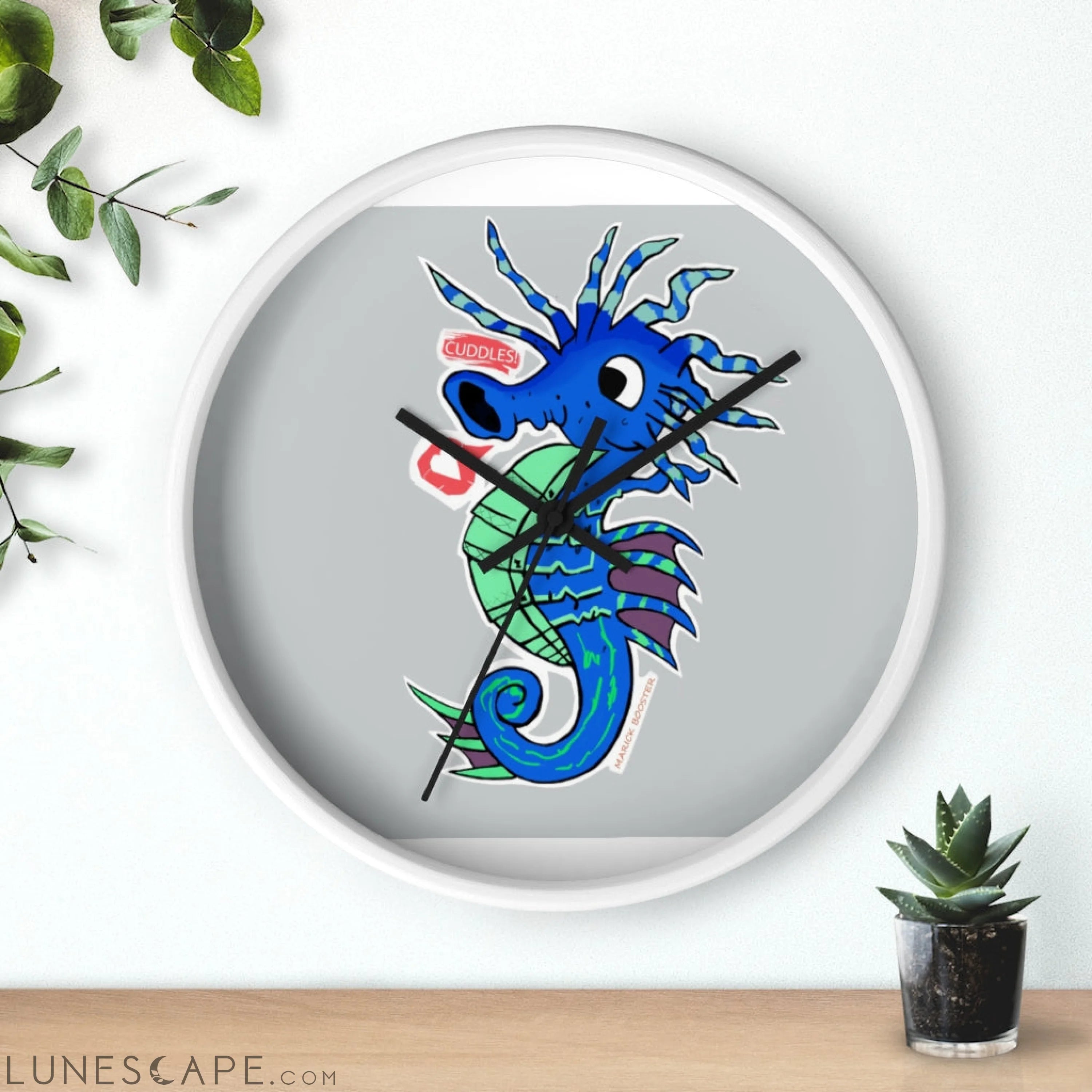 Seahorse Wall clock LUNESCAPE