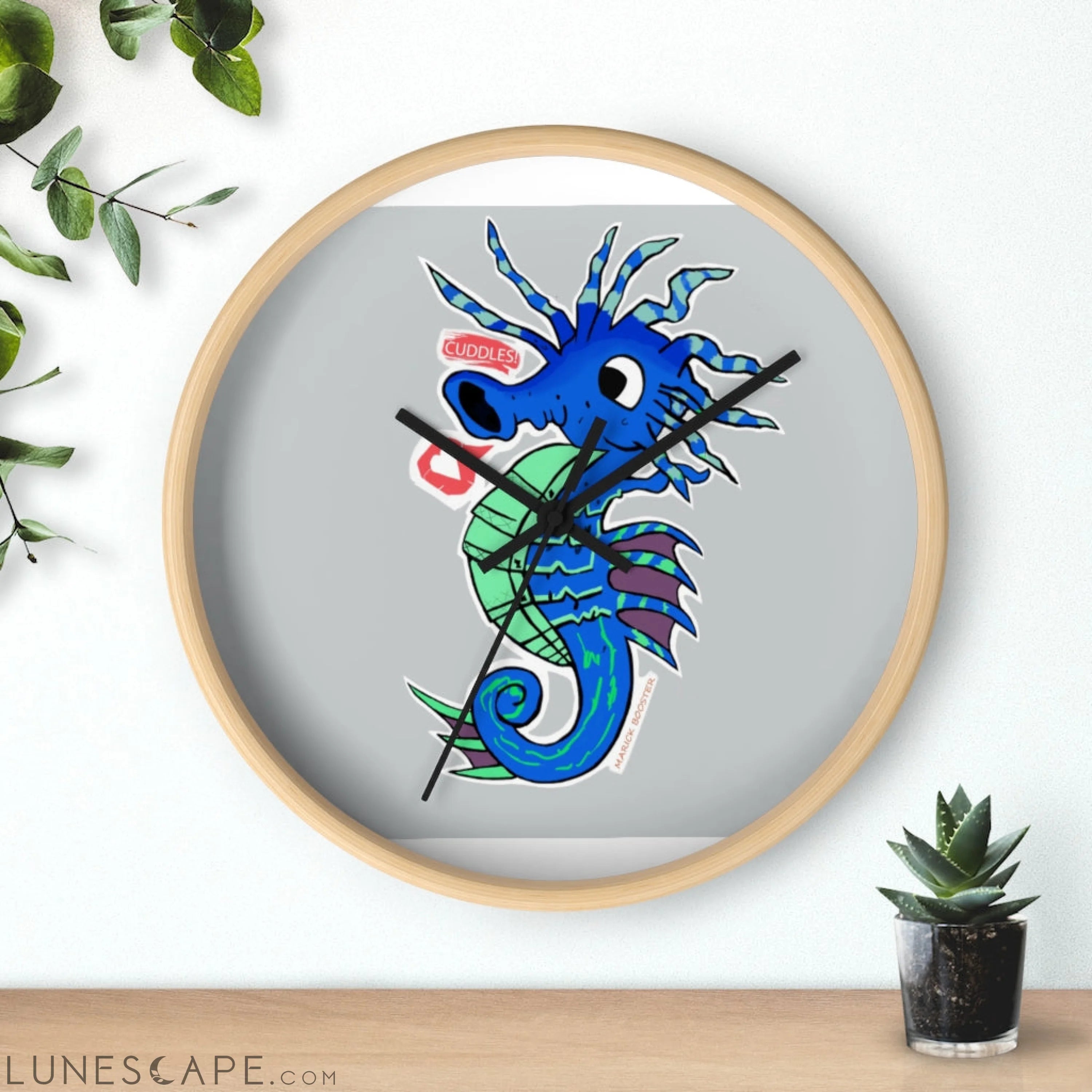 Seahorse Wall clock LUNESCAPE