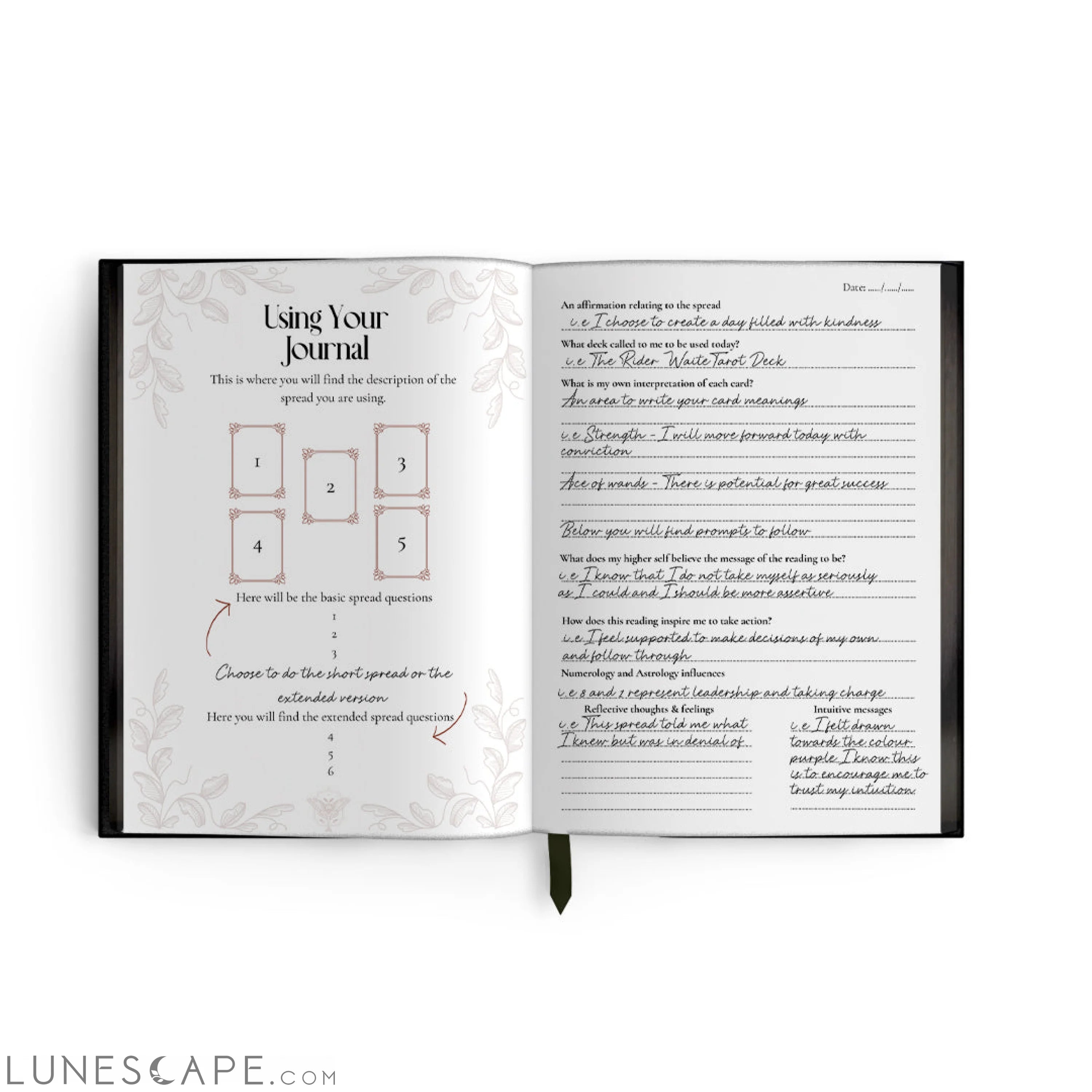 Seasons of Tarot Spread Journal LUNESCAPE