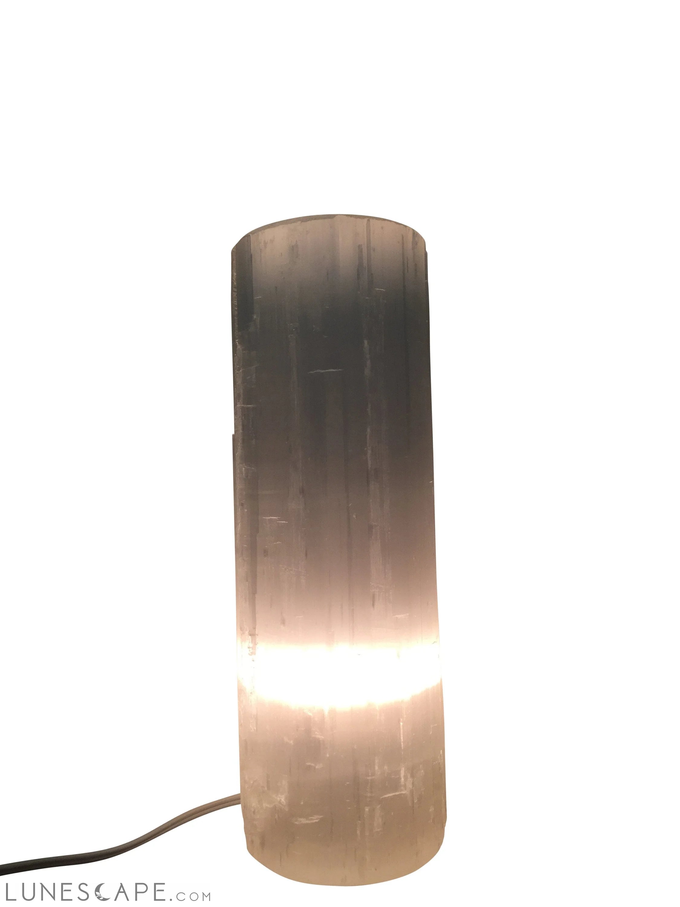 Selenite Crystal Flat Top Lamp LUNESCAPE