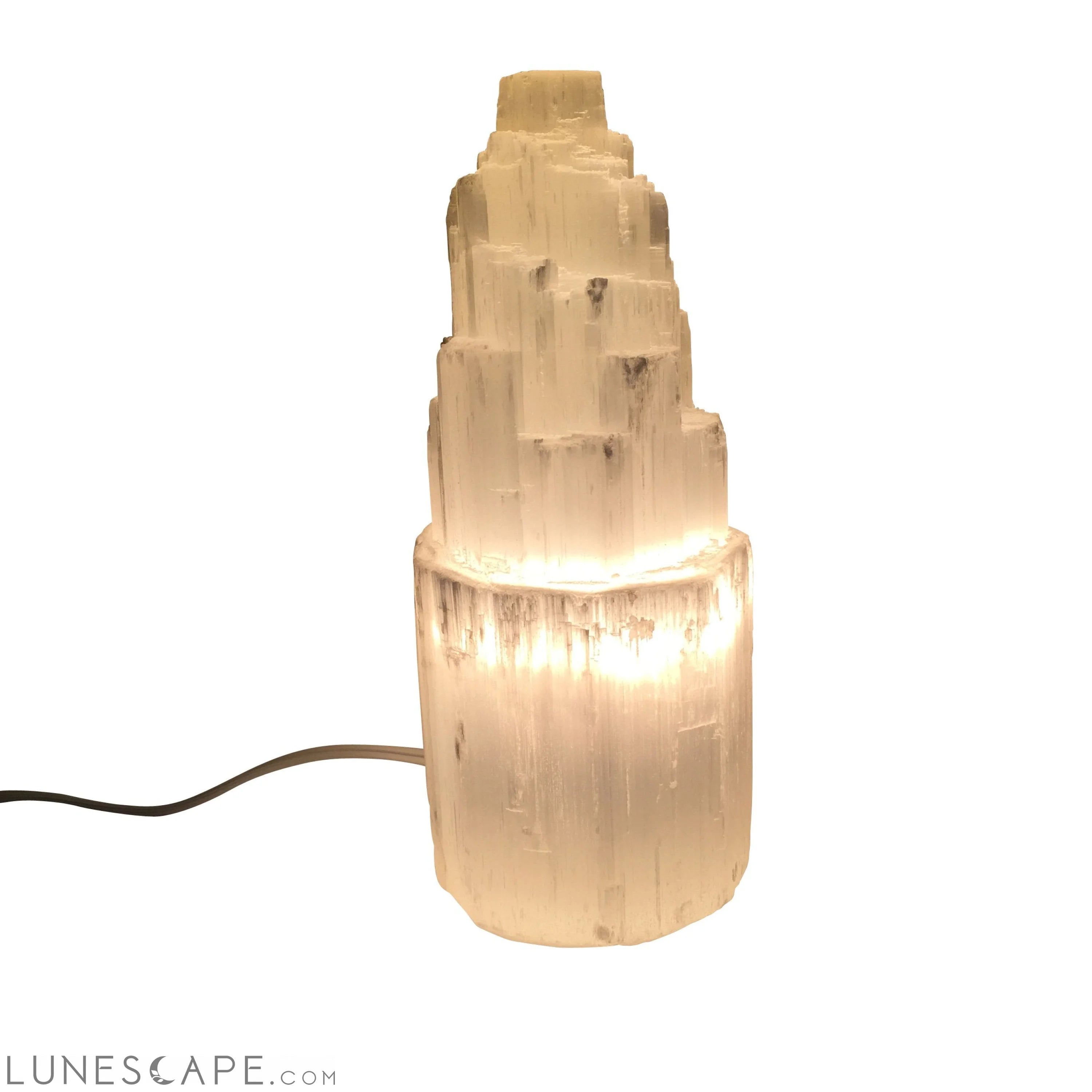 Selenite Skyscraper Lamp Small Prime LUNESCAPE