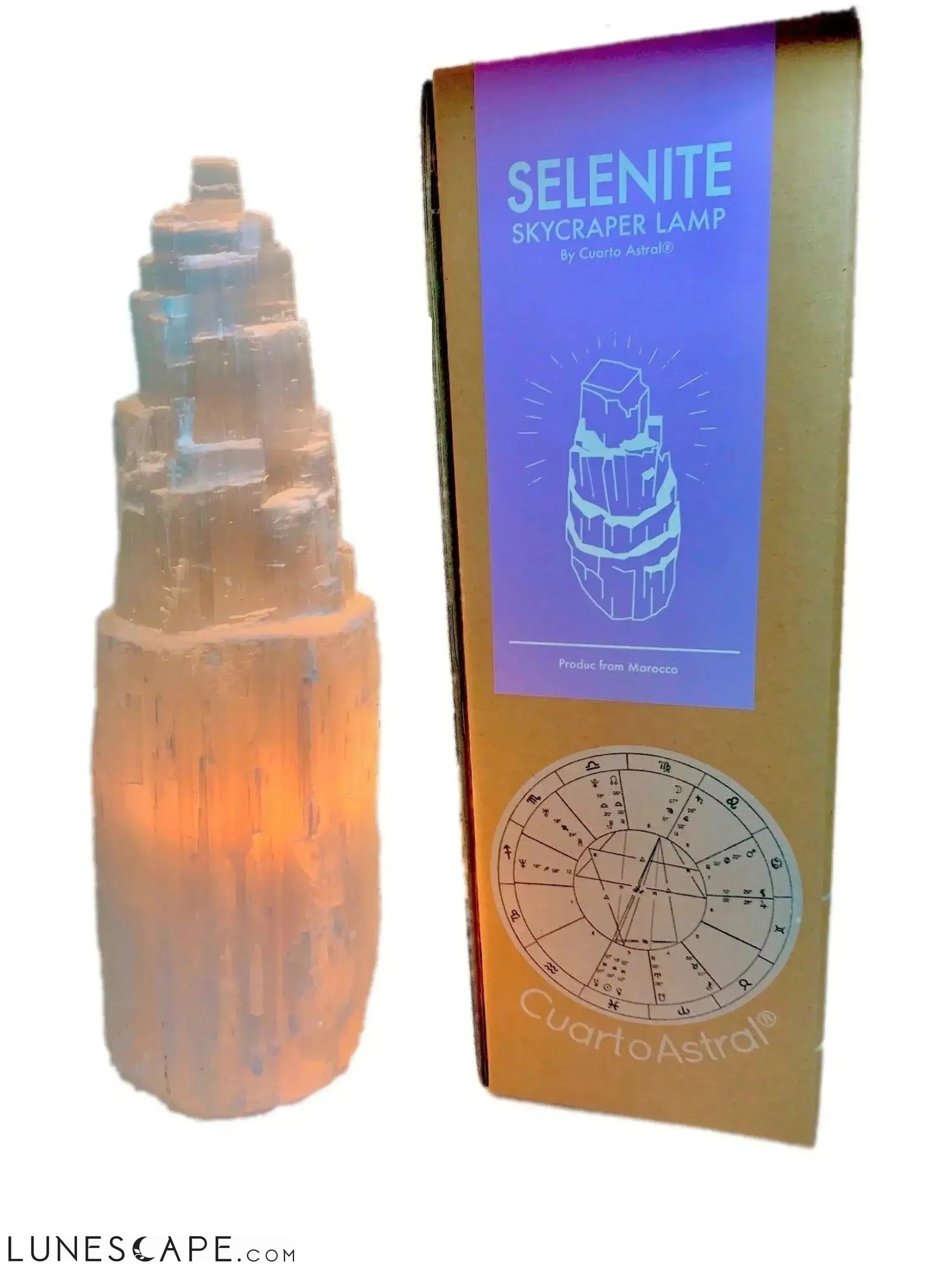 Selenite Tower Lamp LUNESCAPE