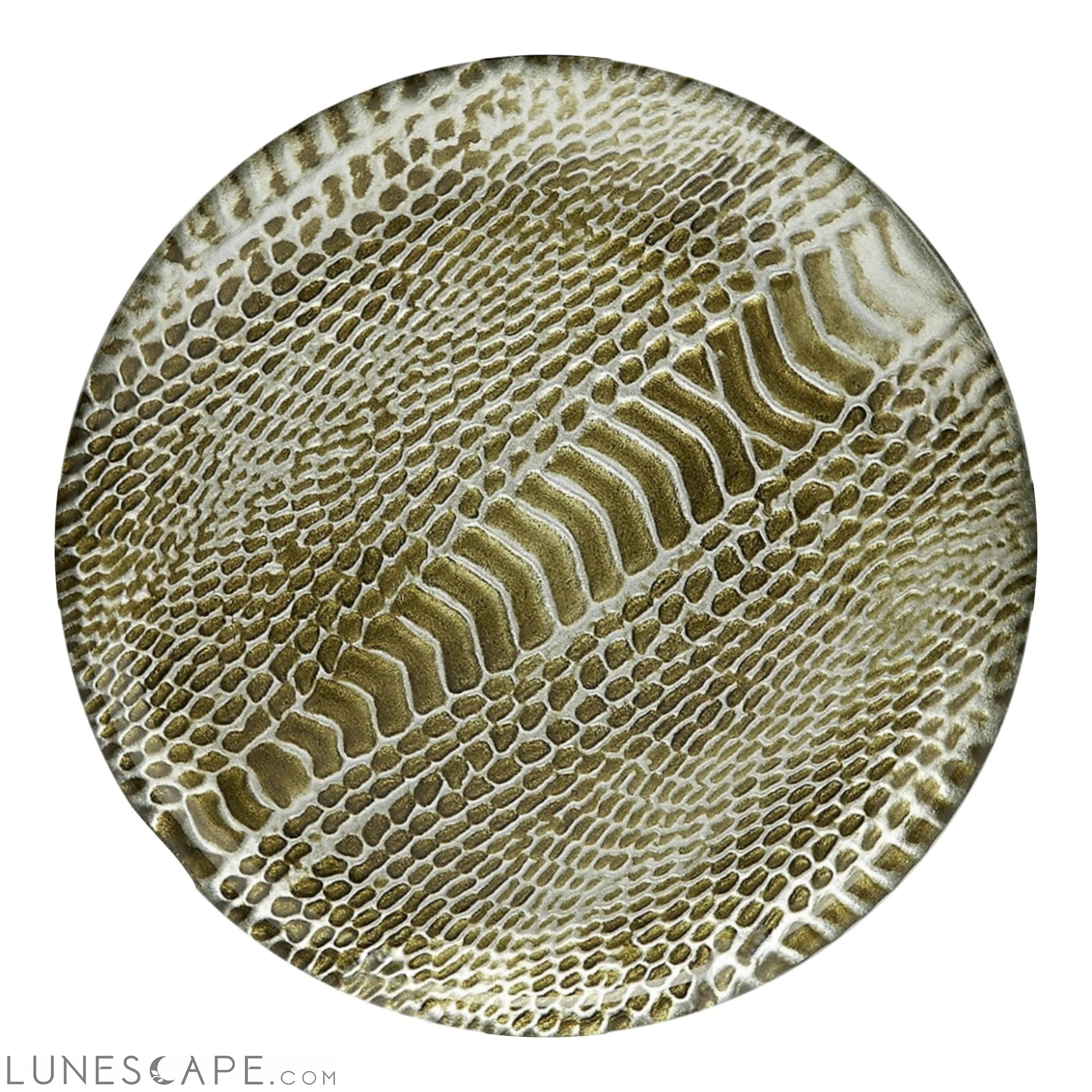 Set/4 SNAKESKIN 8.5" SILVER/BROWN GOLD DESSERT PLATES LUNESCAPE