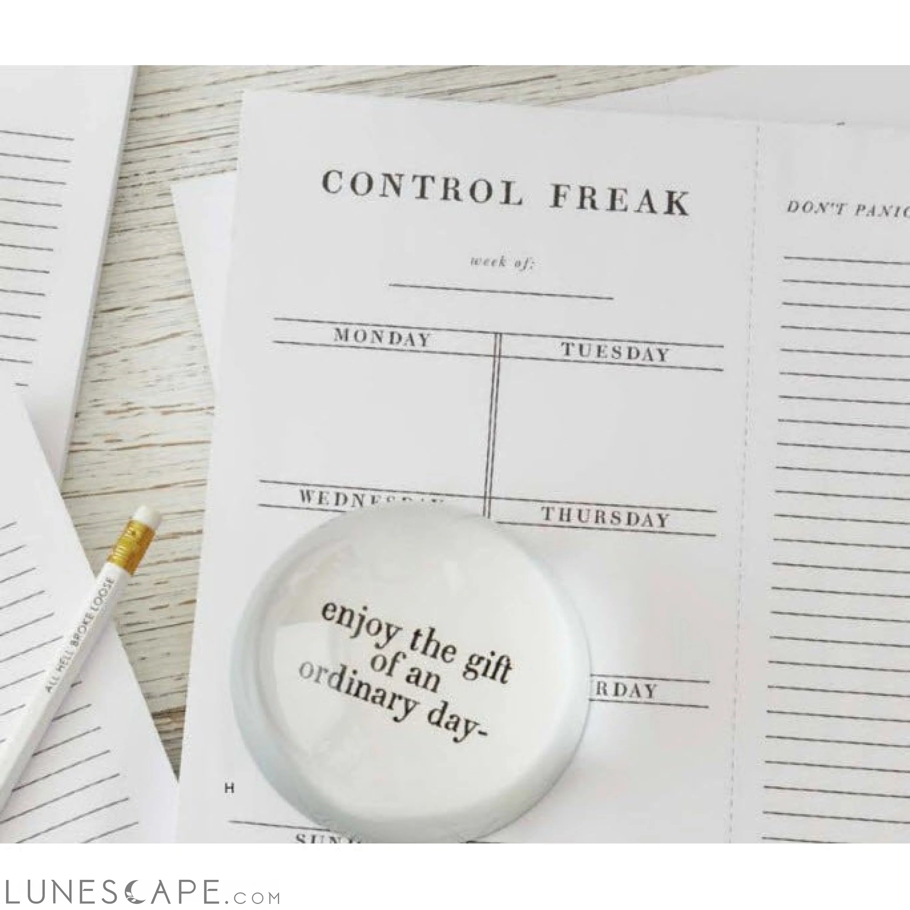 Set of 4 Copy of Control Freak Weekly List Notepad | 8.5" x 11" Desk LUNESCAPE