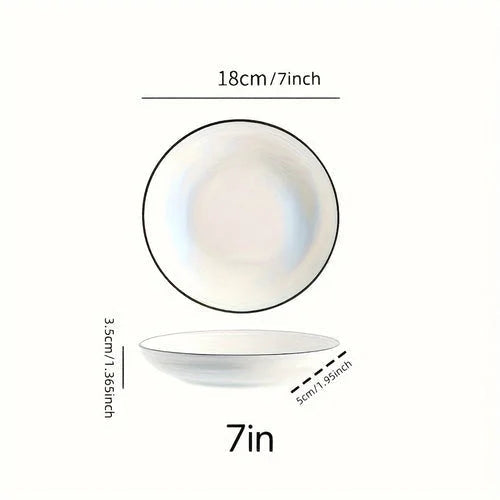 Set of 4 Simple White 8Inch Dinner PlatesĀ LUNESCAPE