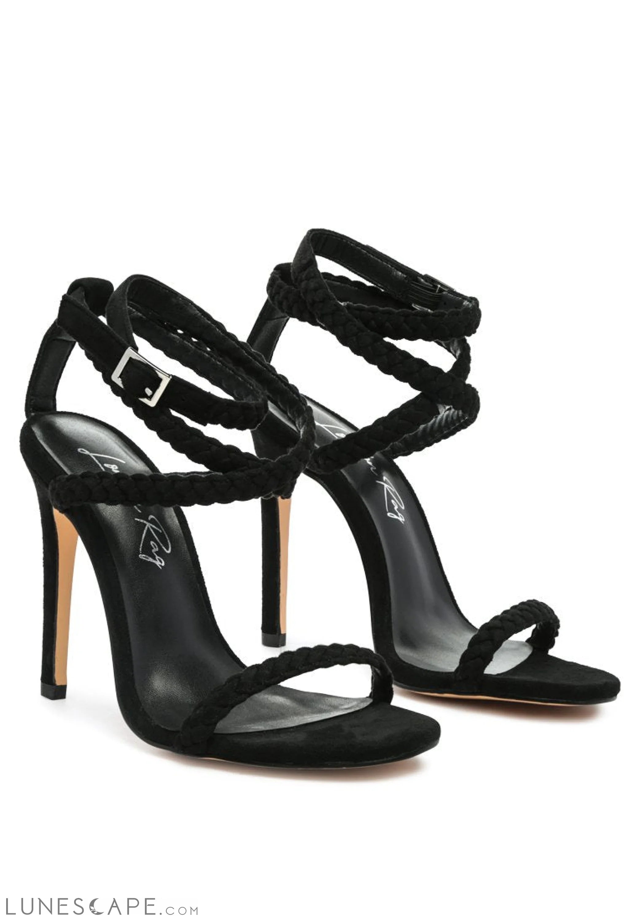 Sherri High Heeled Faux Suede Sandals LUNESCAPE