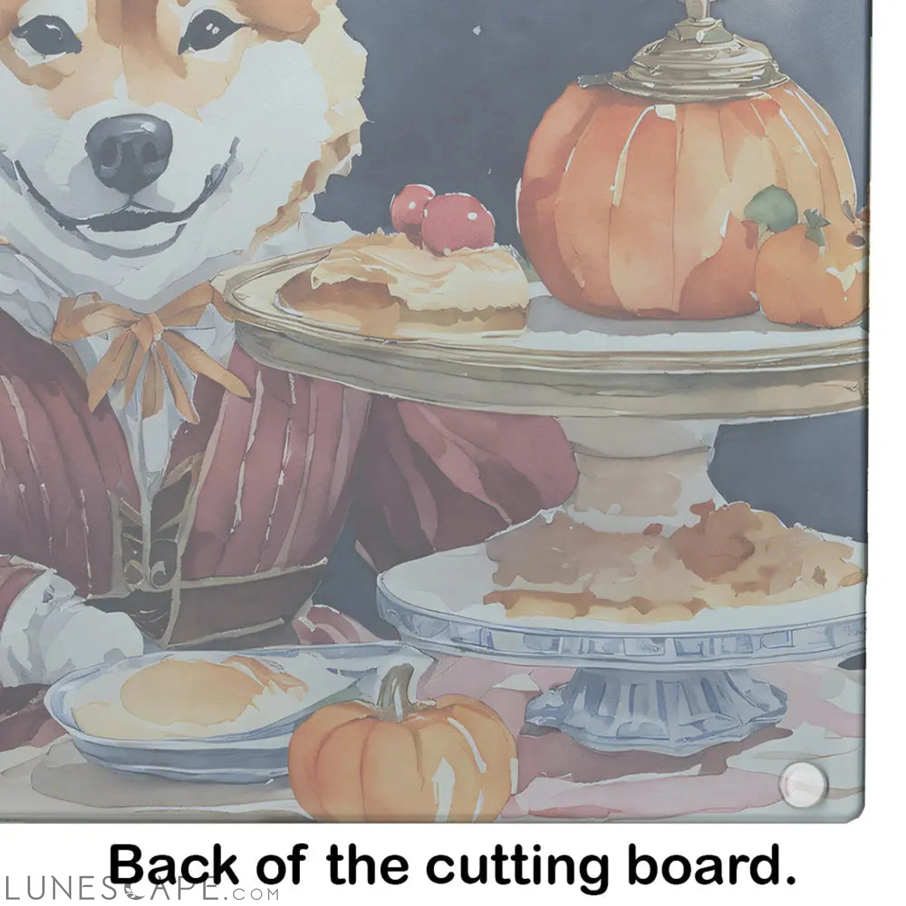 Shiba Inu Thanksgiving Fall Kitchen Pumpkins Glass Cutting Board LUNESCAPE