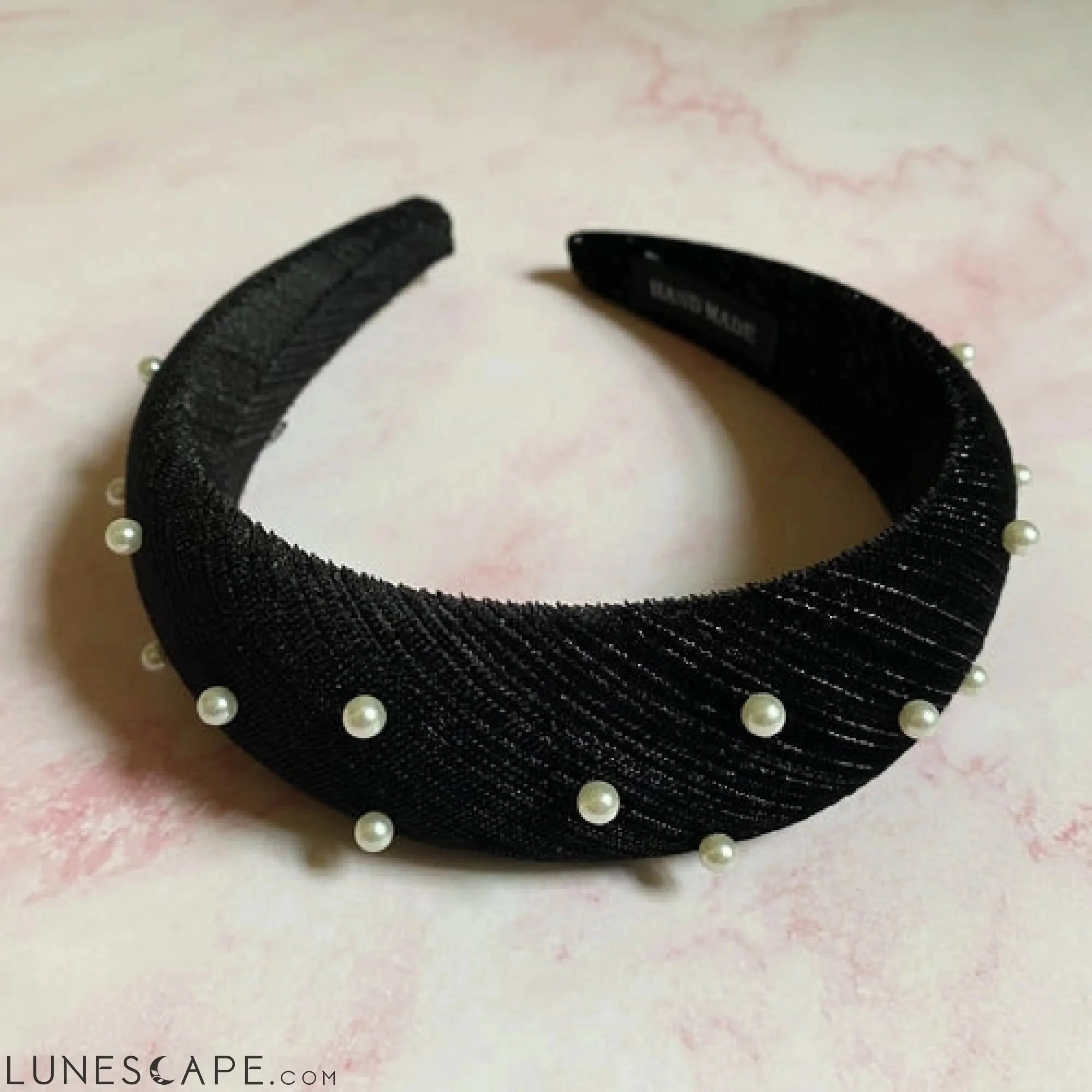 Silky Velvet Pearl Headband LUNESCAPE