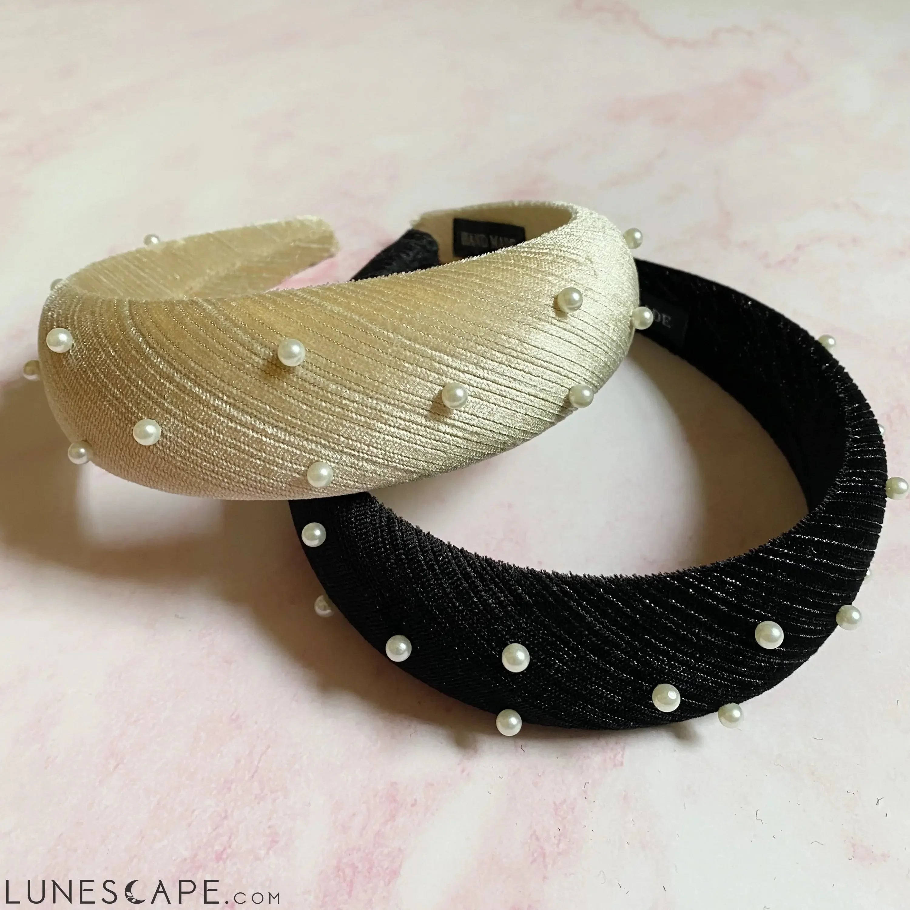 Silky Velvet Pearl Headband LUNESCAPE