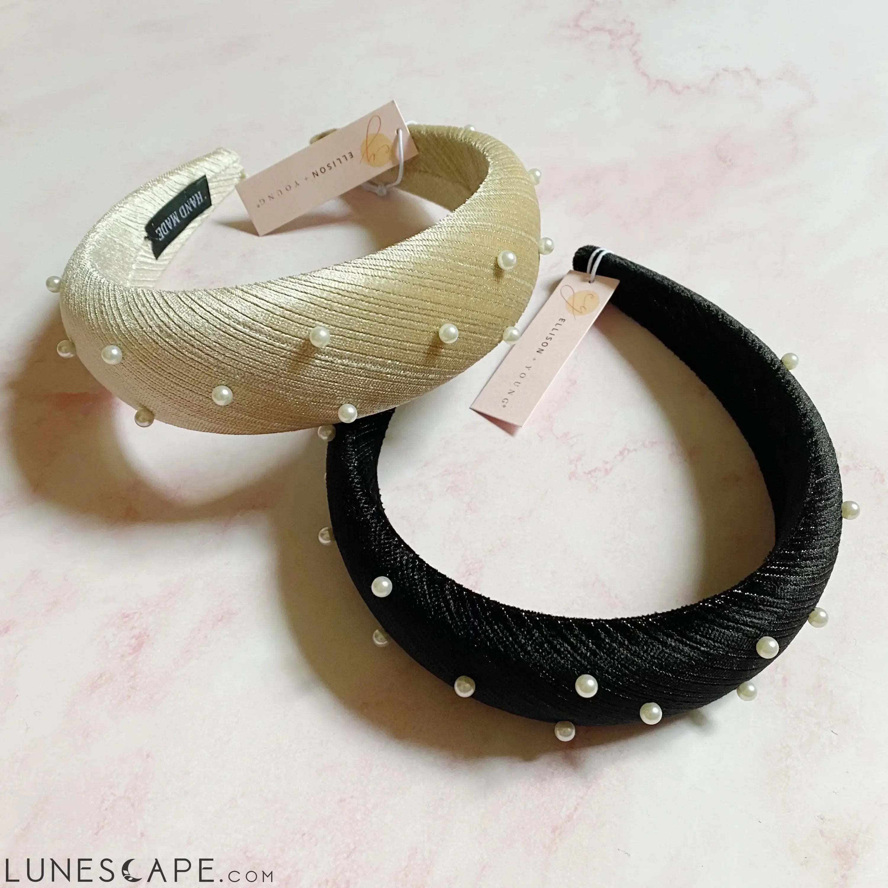 Silky Velvet Pearl Headband LUNESCAPE