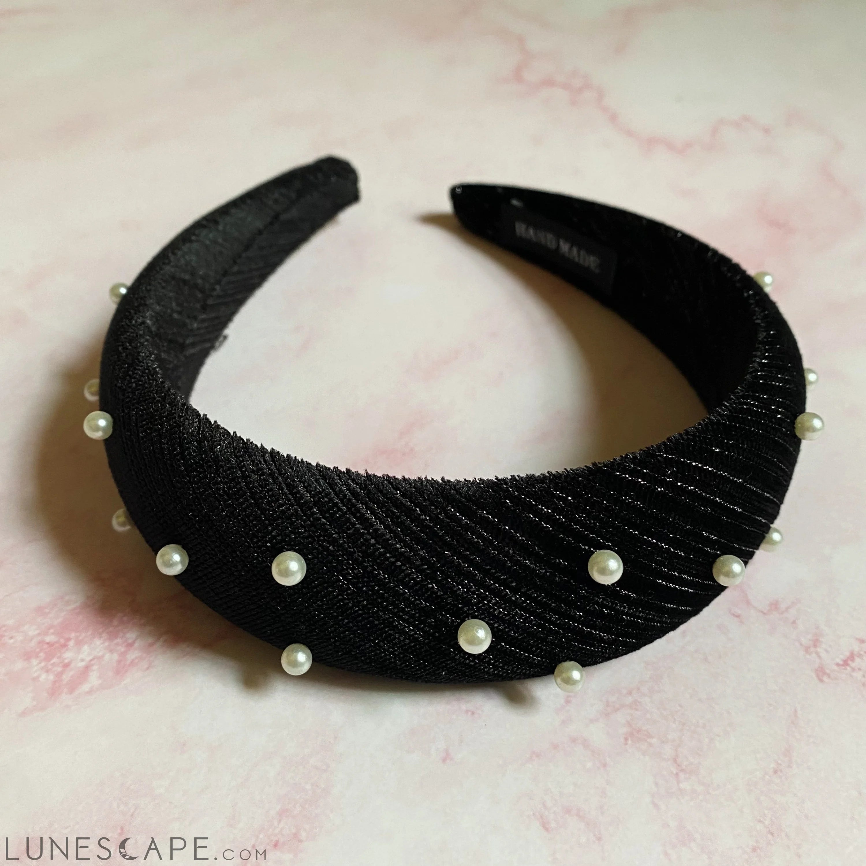 Silky Velvet Pearl Headband LUNESCAPE