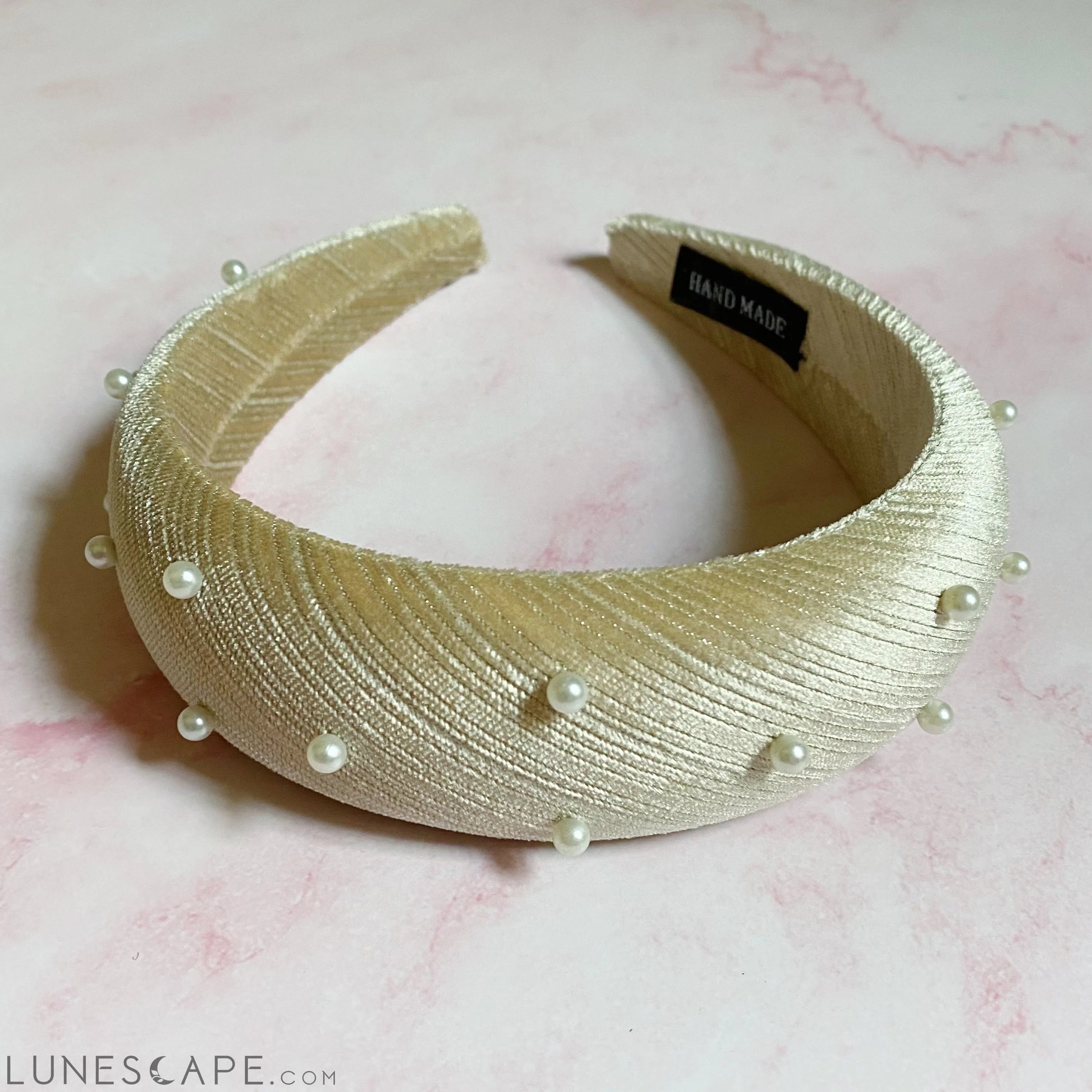 Silky Velvet Pearl Headband LUNESCAPE