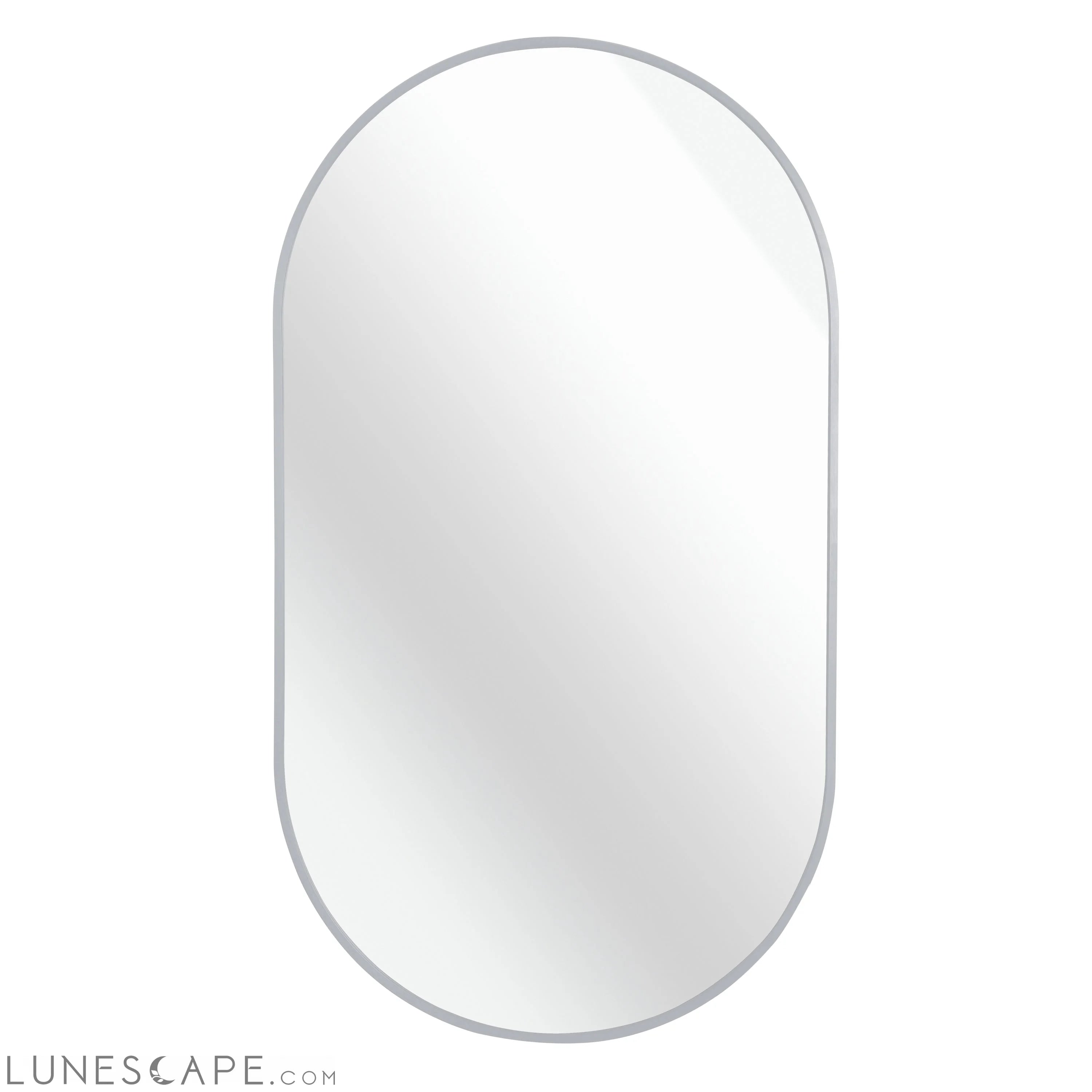 Silver 20 x 28 Inch Metal Oval Mirror LUNESCAPE