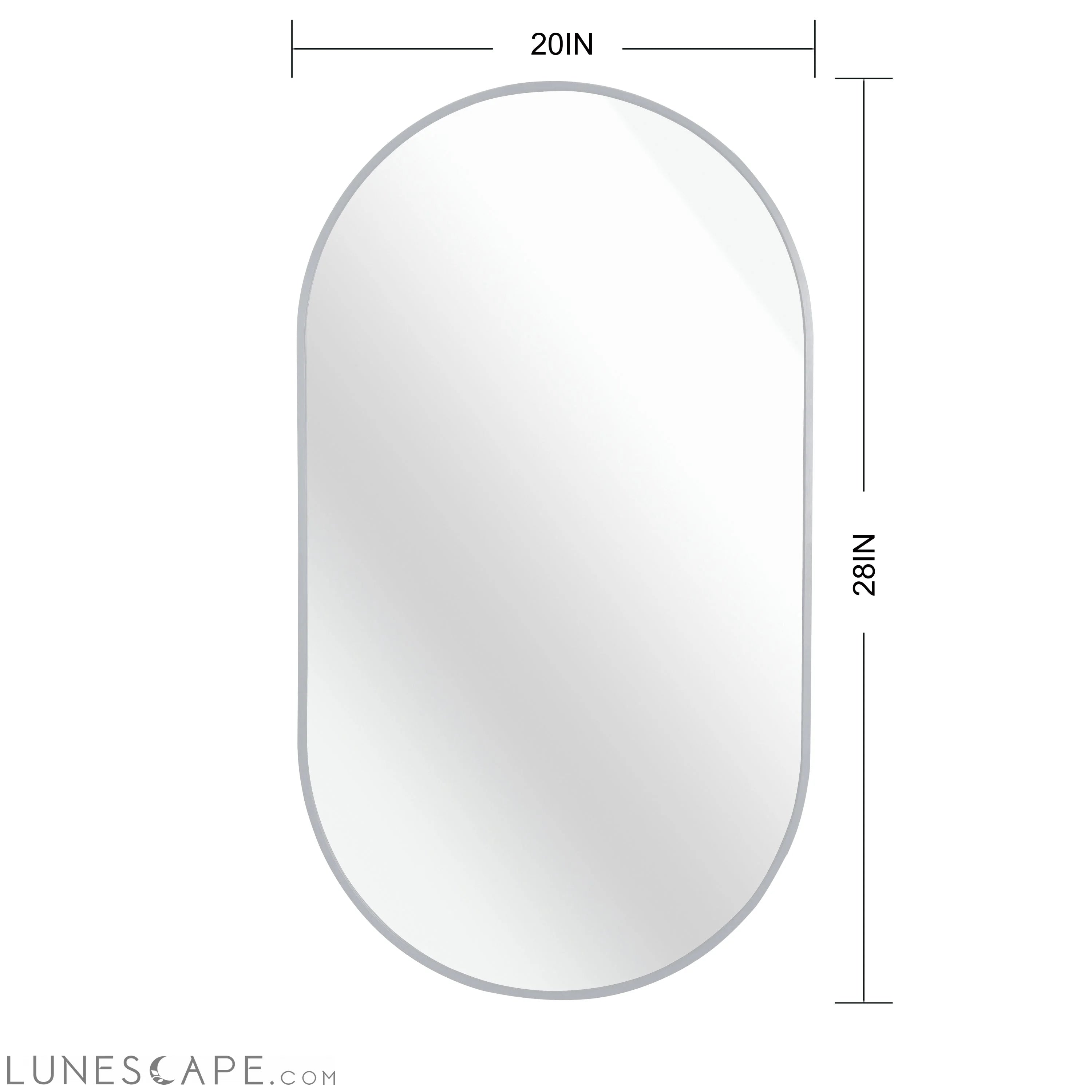 Silver 20 x 28 Inch Metal Oval Mirror LUNESCAPE