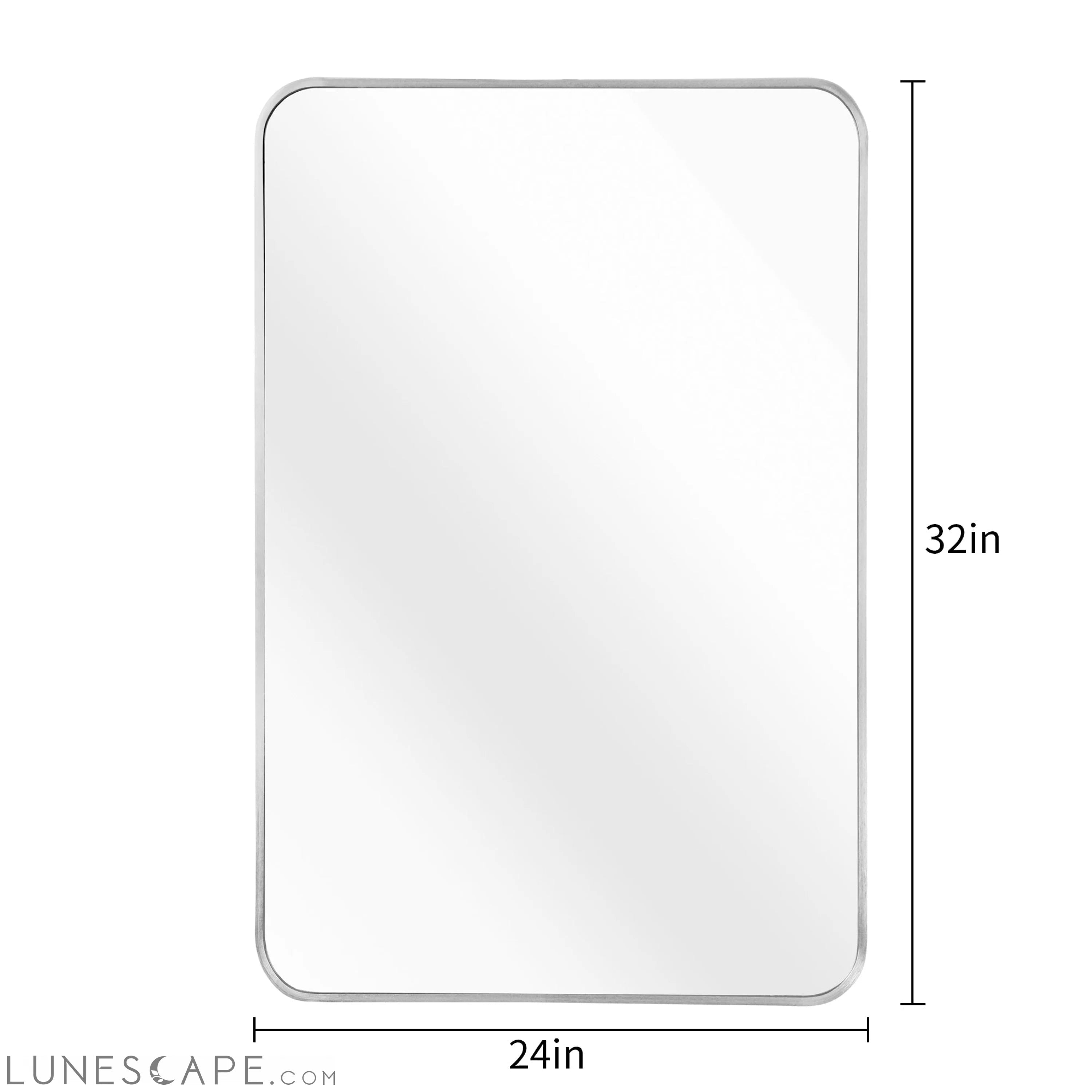 Silver 24 "x32" Rectangular Bathroom Wall Mirror LUNESCAPE
