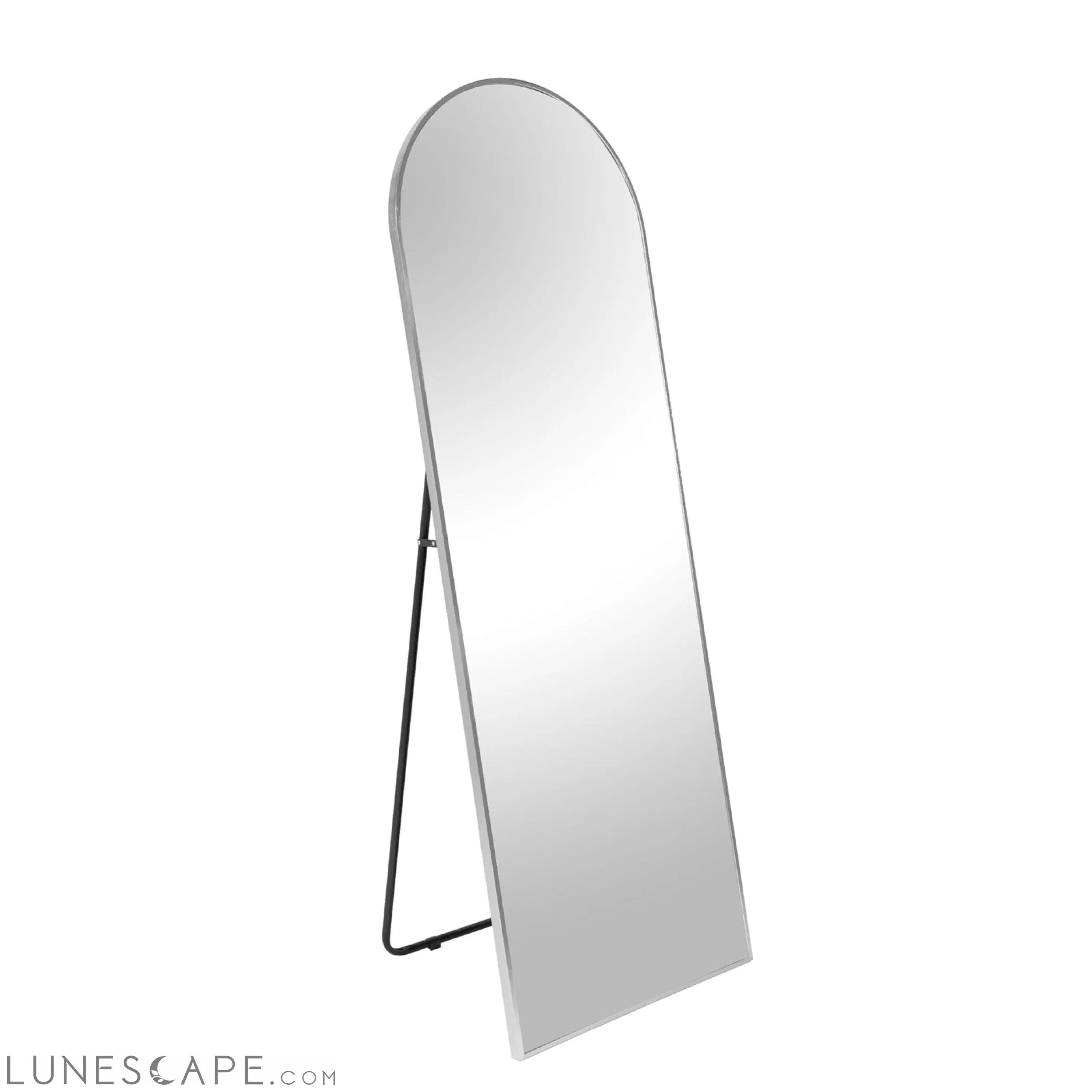 Silver 71x23.6 inch metal arch stand full length mirror LUNESCAPE
