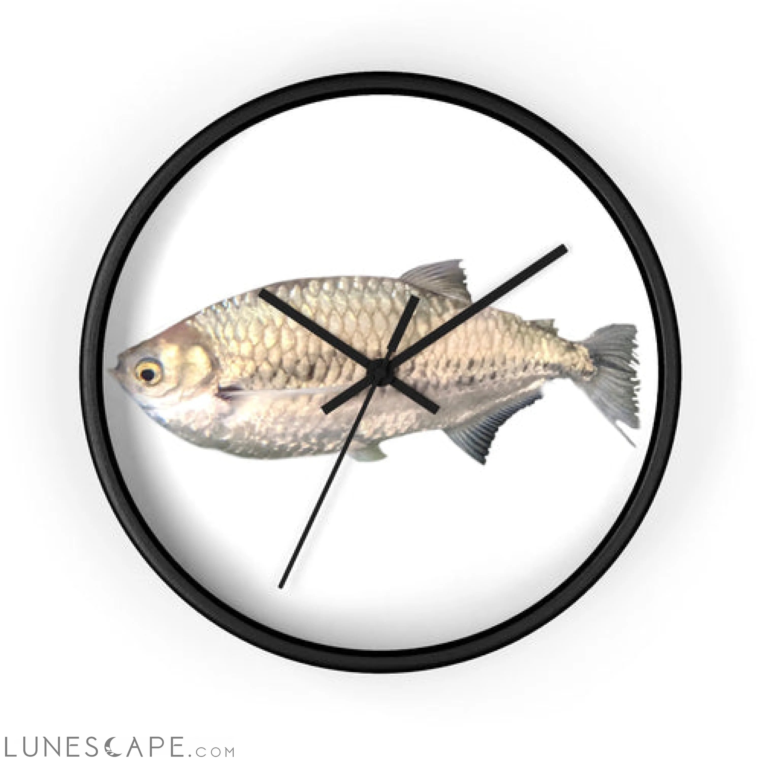 Silver Fish Wall clock LUNESCAPE