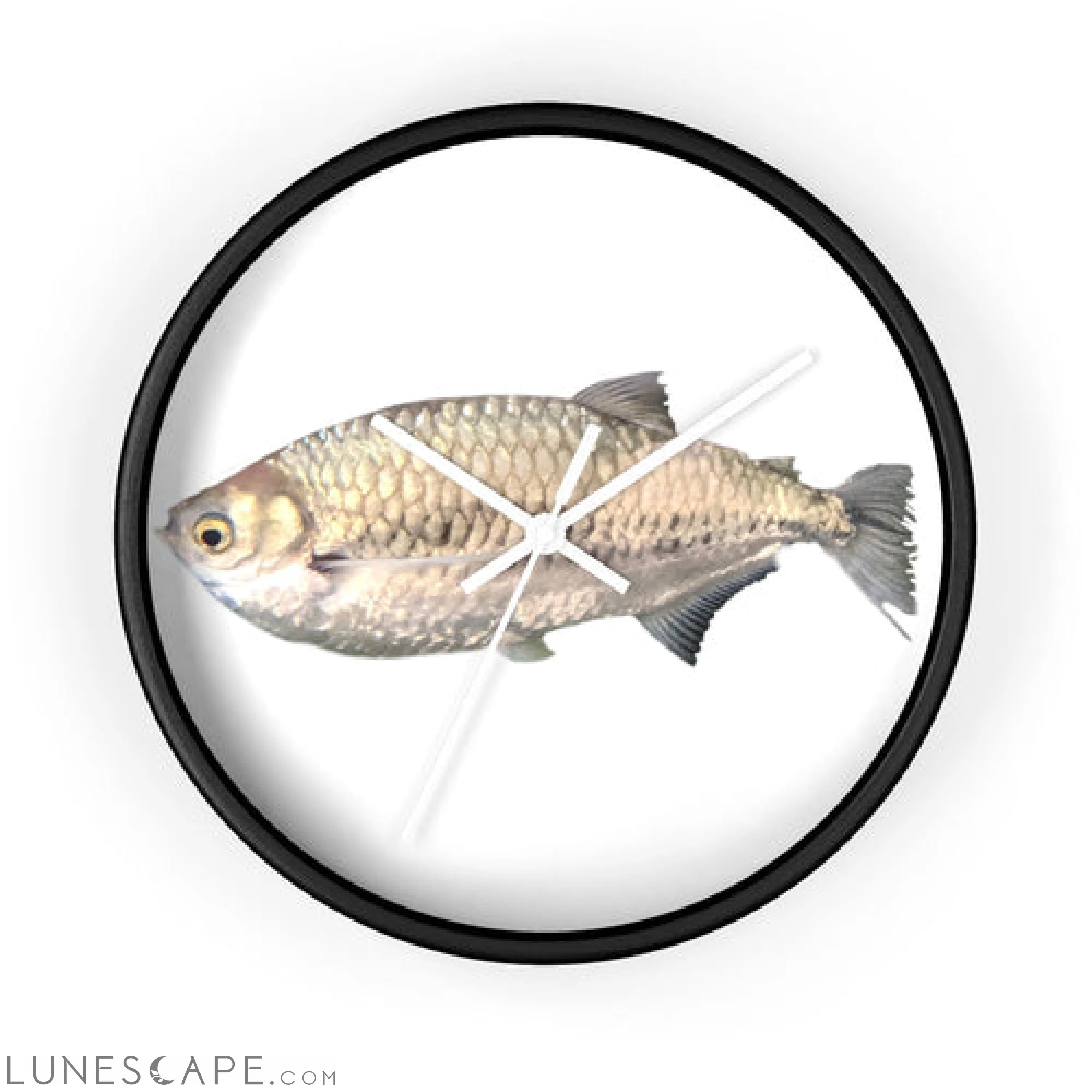 Silver Fish Wall clock LUNESCAPE